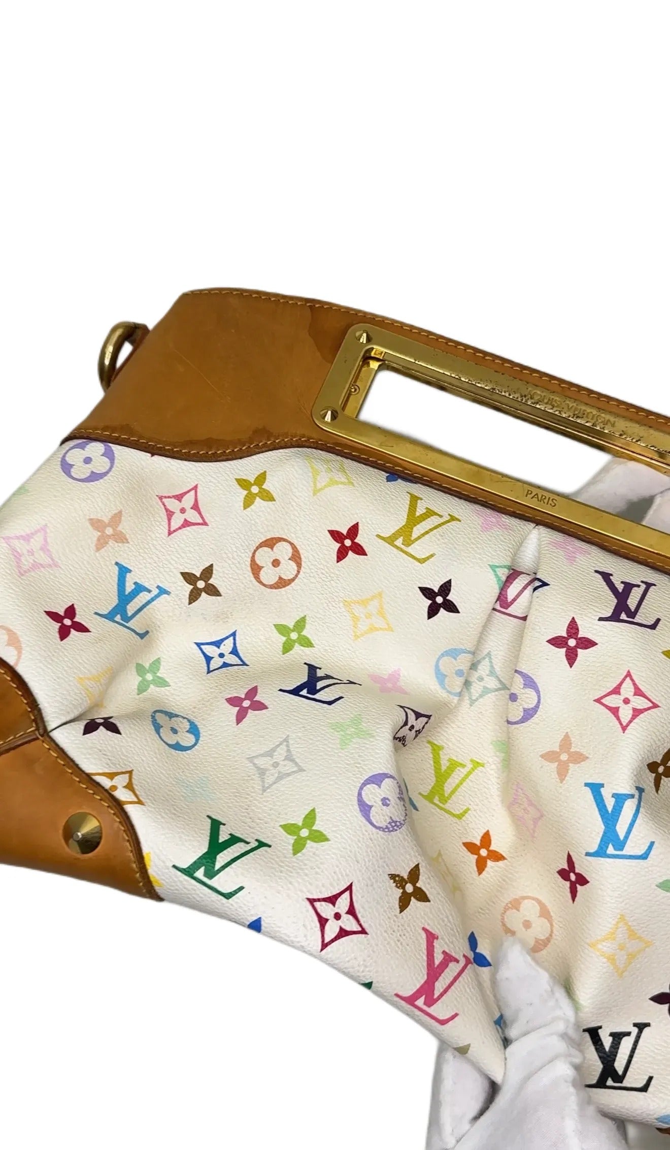 Louis Vuitton Monogram Multicolor Judy MM White Handbag