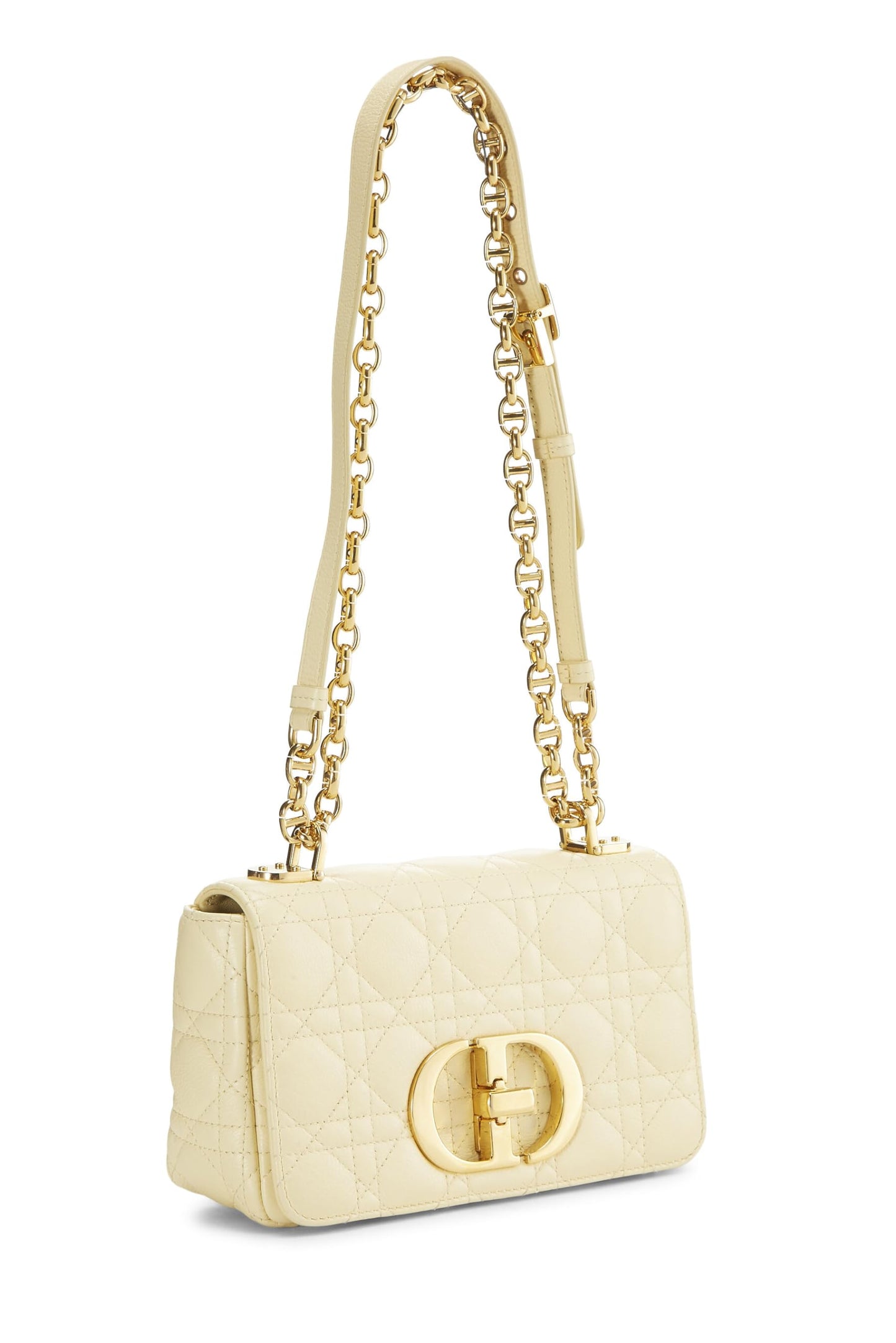 Dior,  Yellow Cannage Calfskin Caro Bag Small, Yellow