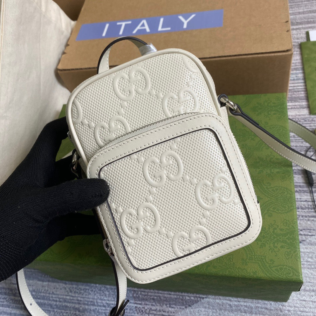 Glami Embossed Mini Bag White Glami Embossed For Men 6.7in/17cm GlamiÃ‚Â 
