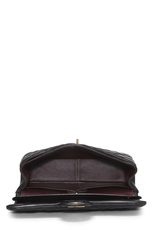 Chanel,  Black Quilted Lambskin New Classic Double Flap Jumbo, Black