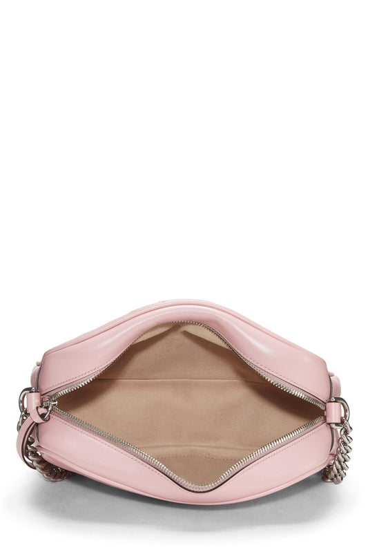 Gucci,  Pink Leather GG Marmont Crossbody Bag Small, Pink