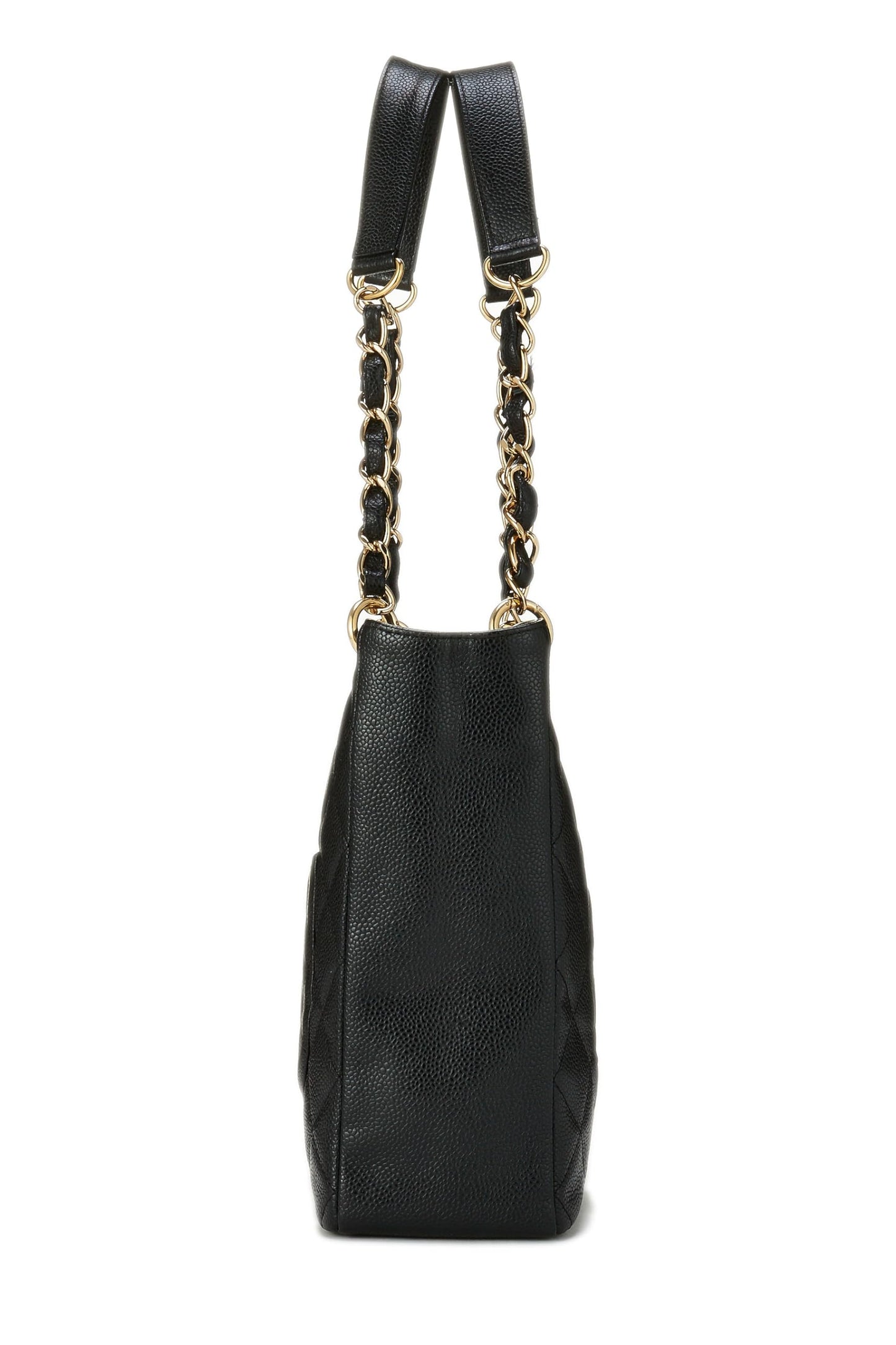 Chanel,  Black Quilted Caviar Petite Shopping Tote (PST), Black
