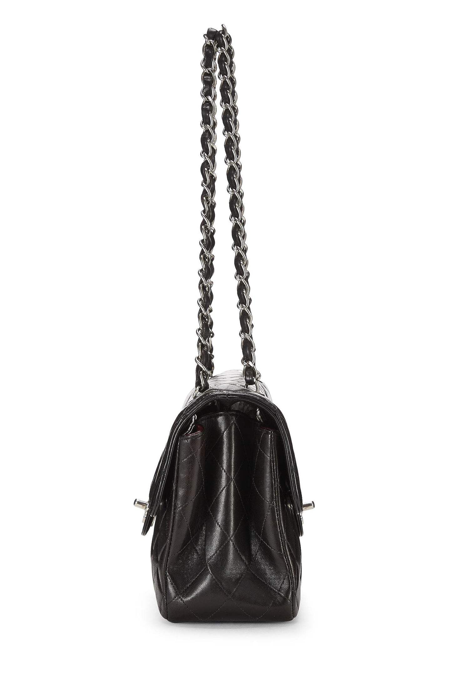Chanel,  Black Quilted Lambskin Double Sided Flap Small, Black