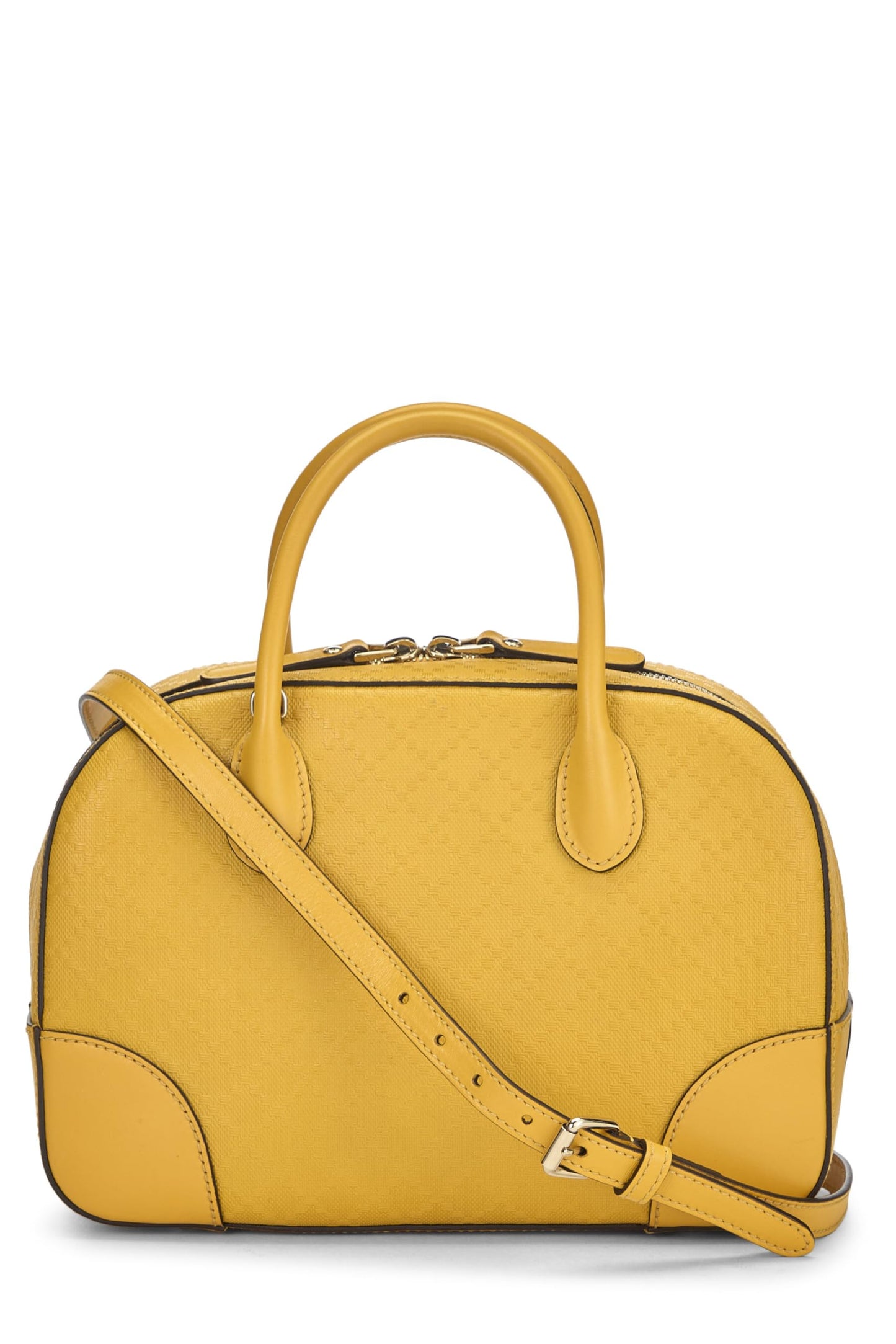 Gucci,  Yellow Diamante Coated Canvas Top Handle Bag, Yellow
