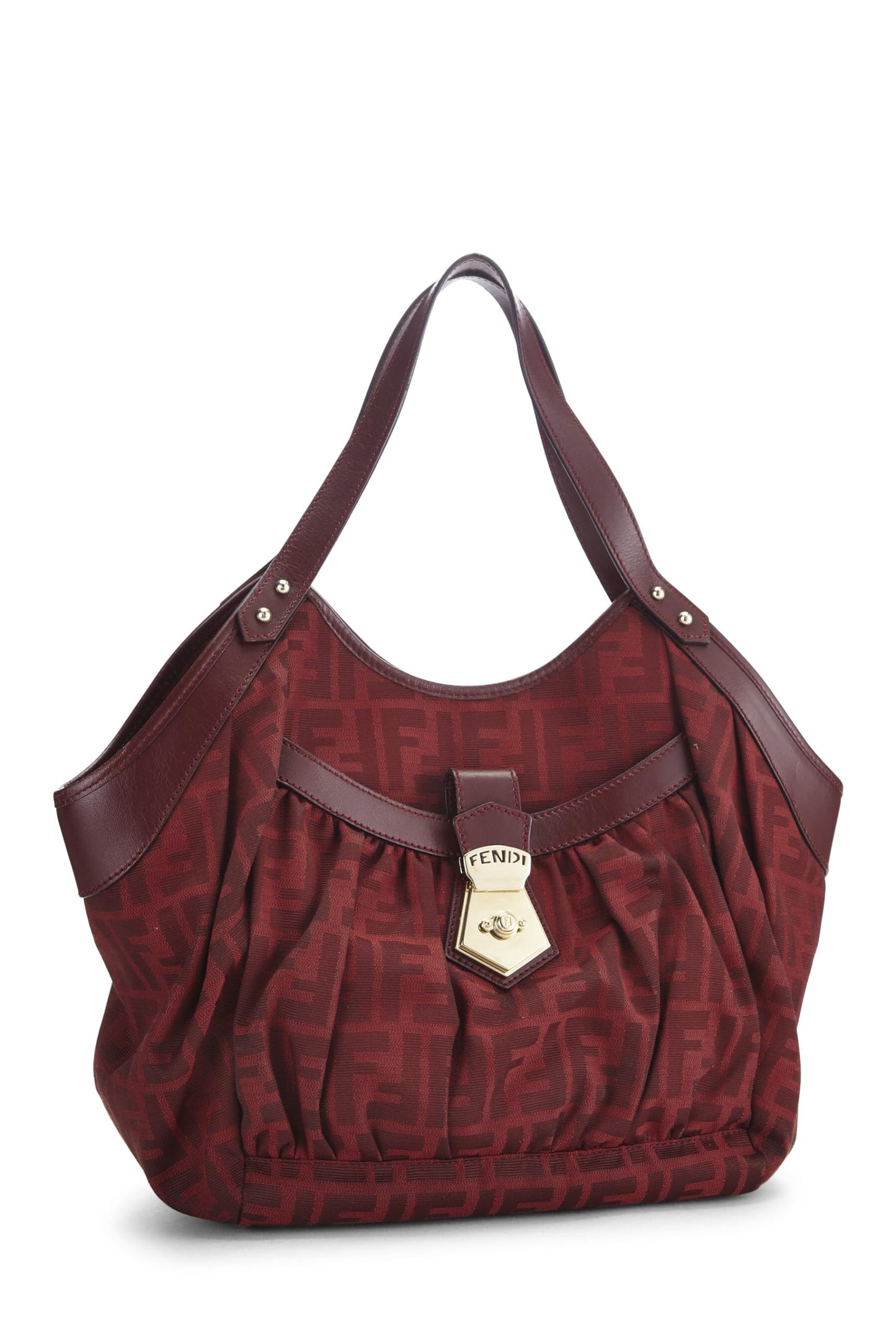 Fendi,  Red Zucca Canvas Chef Pocket Tote Small, Red
