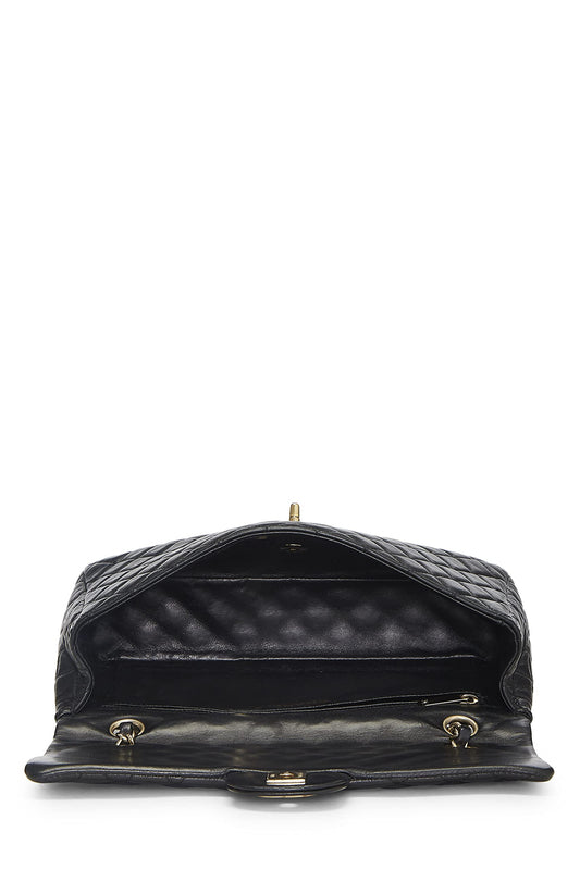 Chanel,  Black Quilted Lambskin Valentine Single Flap Medium, Black
