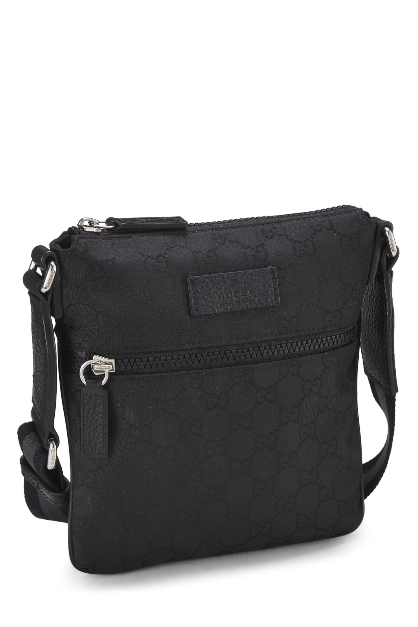 Gucci,  Black Original GG Canvas Double Zip Messenger Small, Black