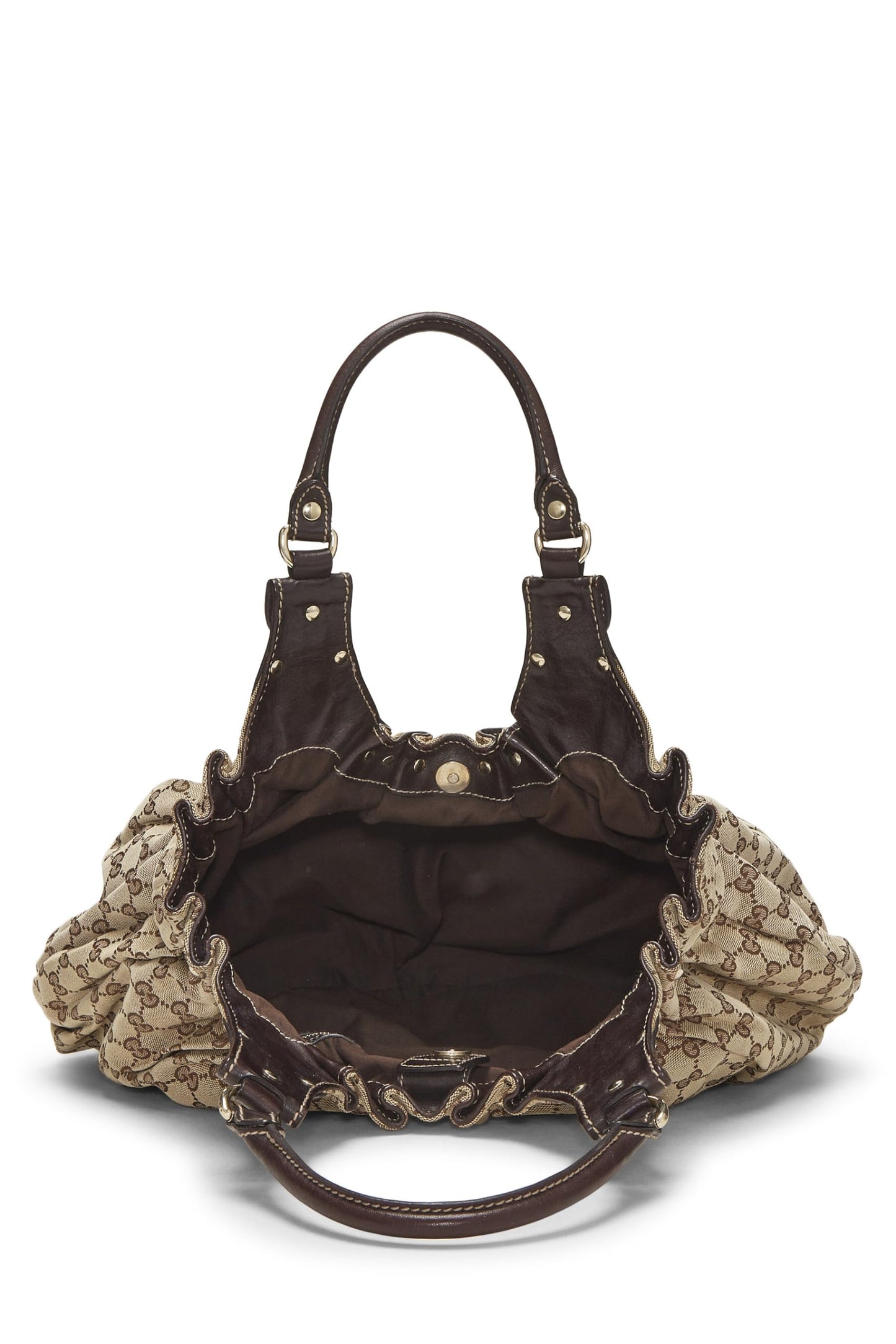 Gucci,  Brown Original GG Canvas Studded Pelham Tote Large, Brown
