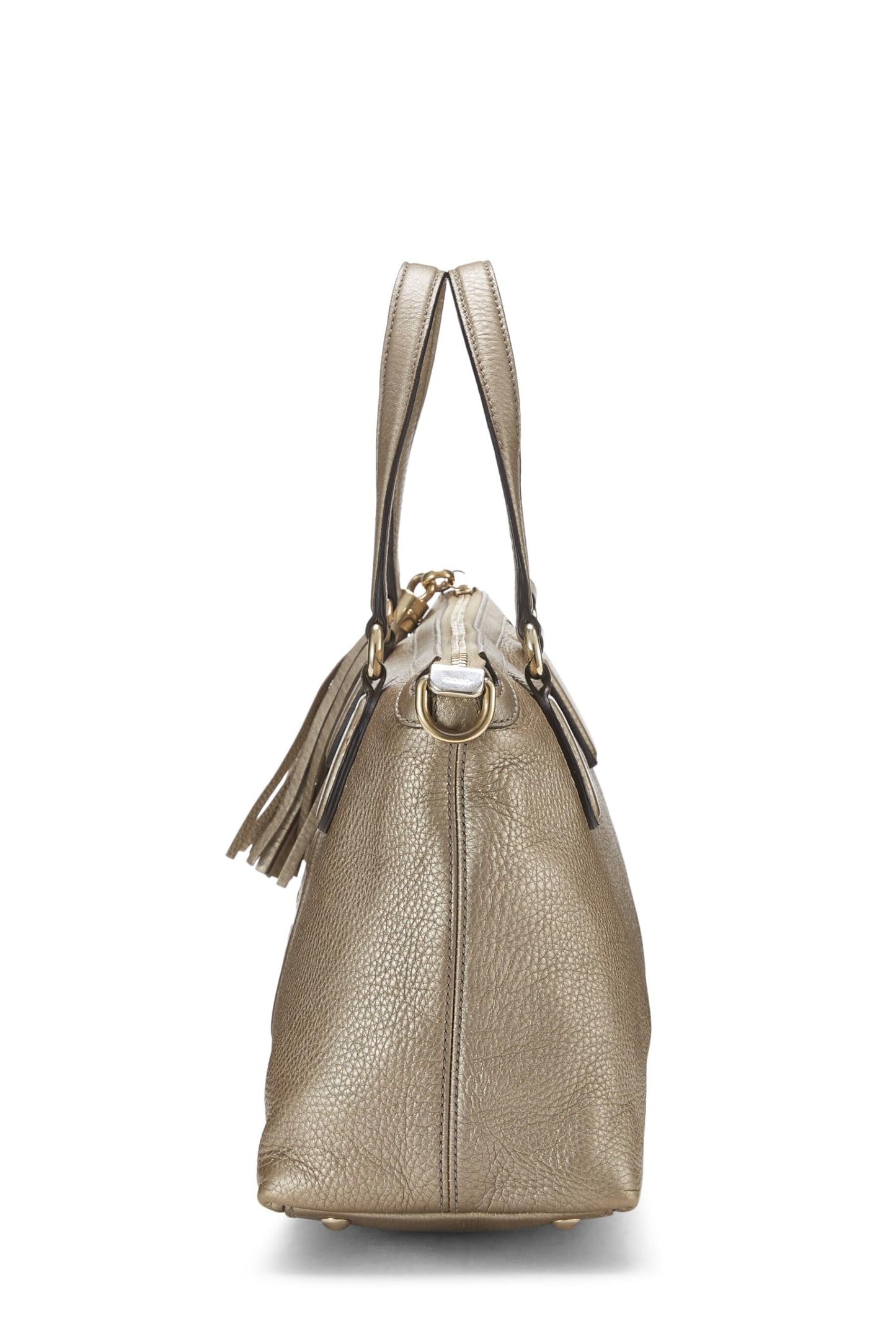 Gucci,  Gold Grained Leather Soho Top Handle Tote, Gold