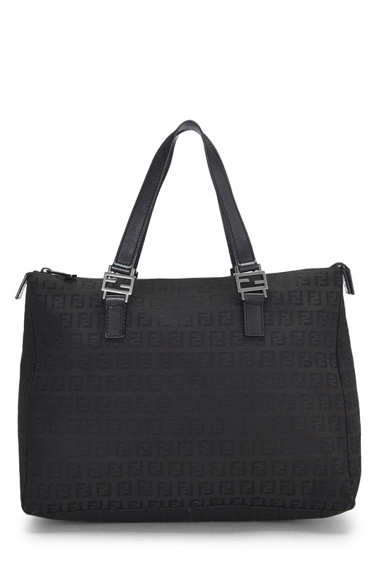 Fendi,  Black Zucchino Canvas Tote Small, Black