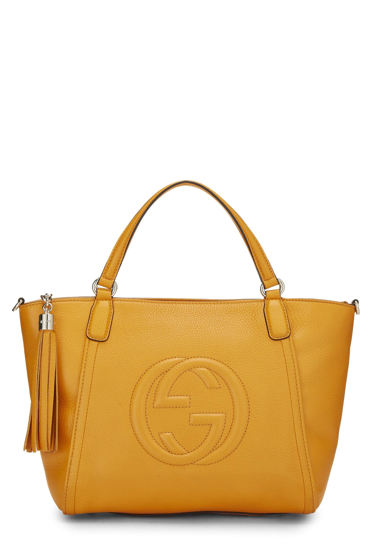 Gucci,  Orange Grained Leather Soho Top Handle Bag, Yellow