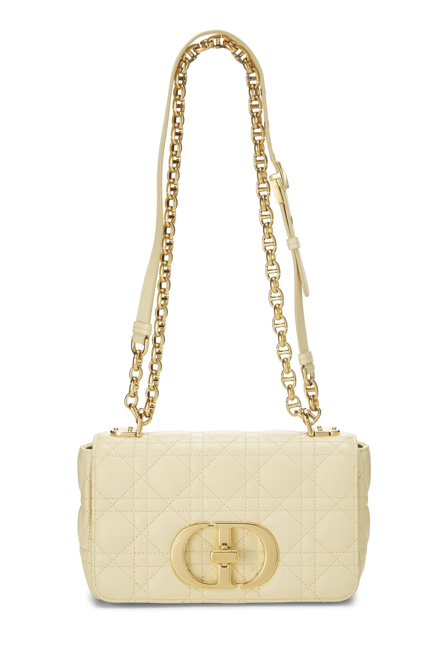 Dior,  Yellow Cannage Calfskin Caro Bag Small, Yellow