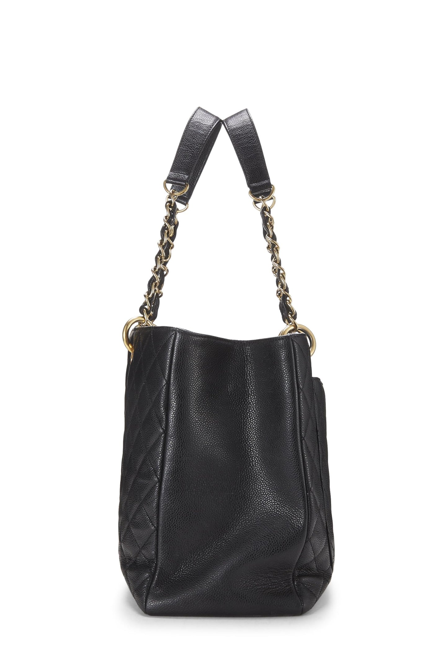 Chanel,  Black Quilted Caviar Grand Shopping Tote (GST), Black