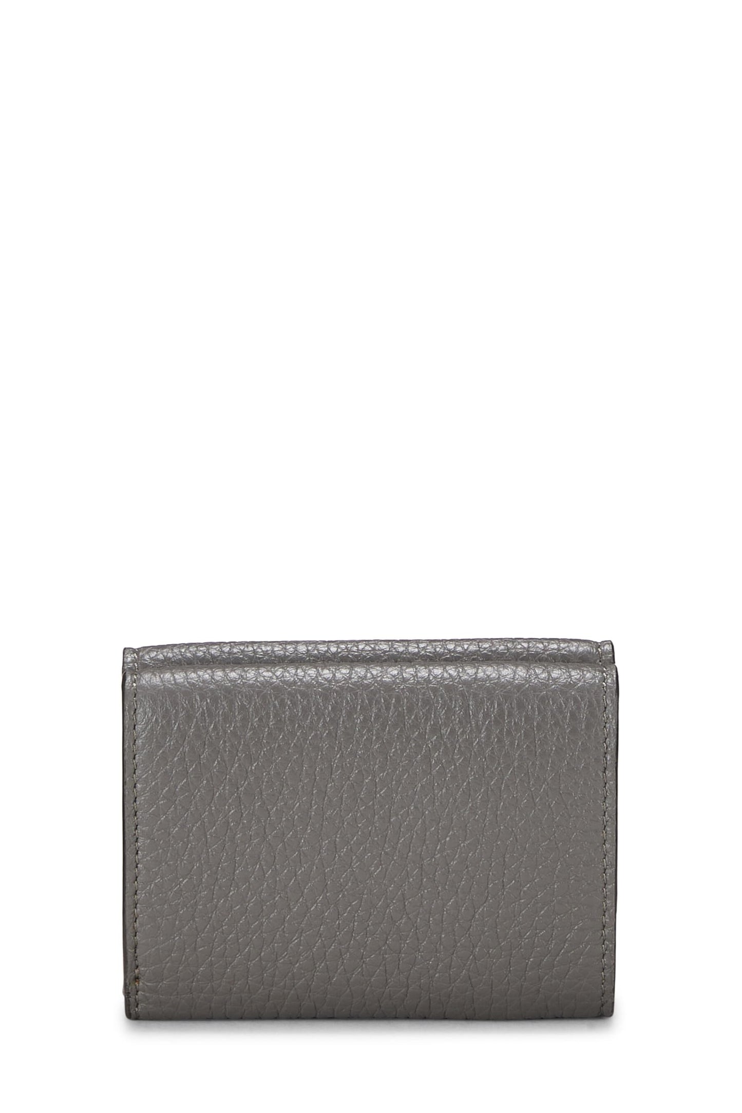 Fendi,  Grey Leather Tri-Fold Wallet, Grey