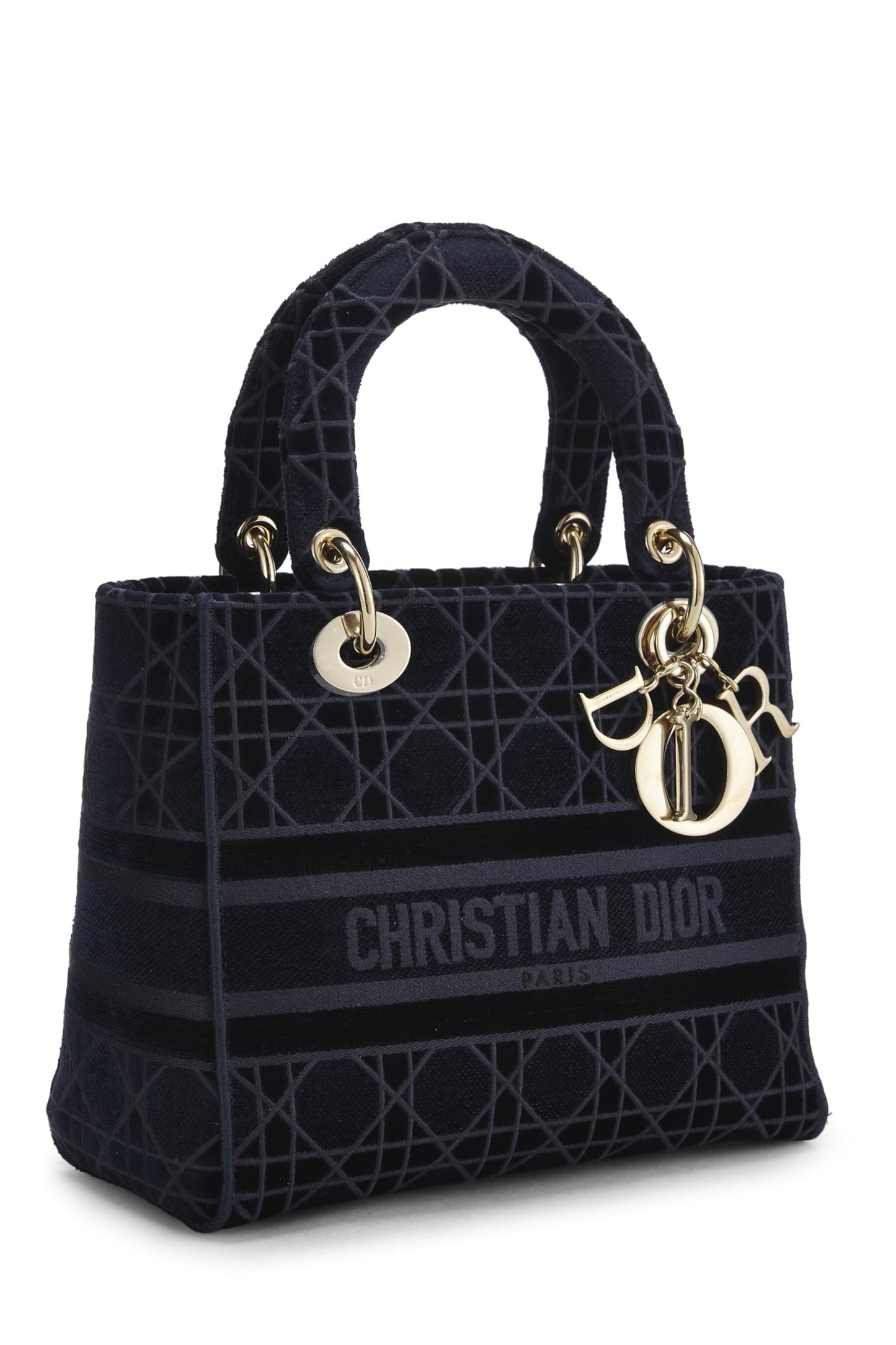 Dior,  Blue Velvet Cannage Lady D-Lite Medium, Blue