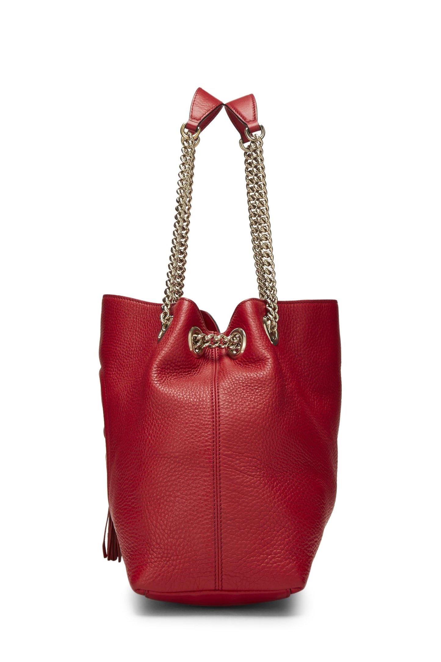 Gucci,  Red Leather Soho Chain Tote, Red