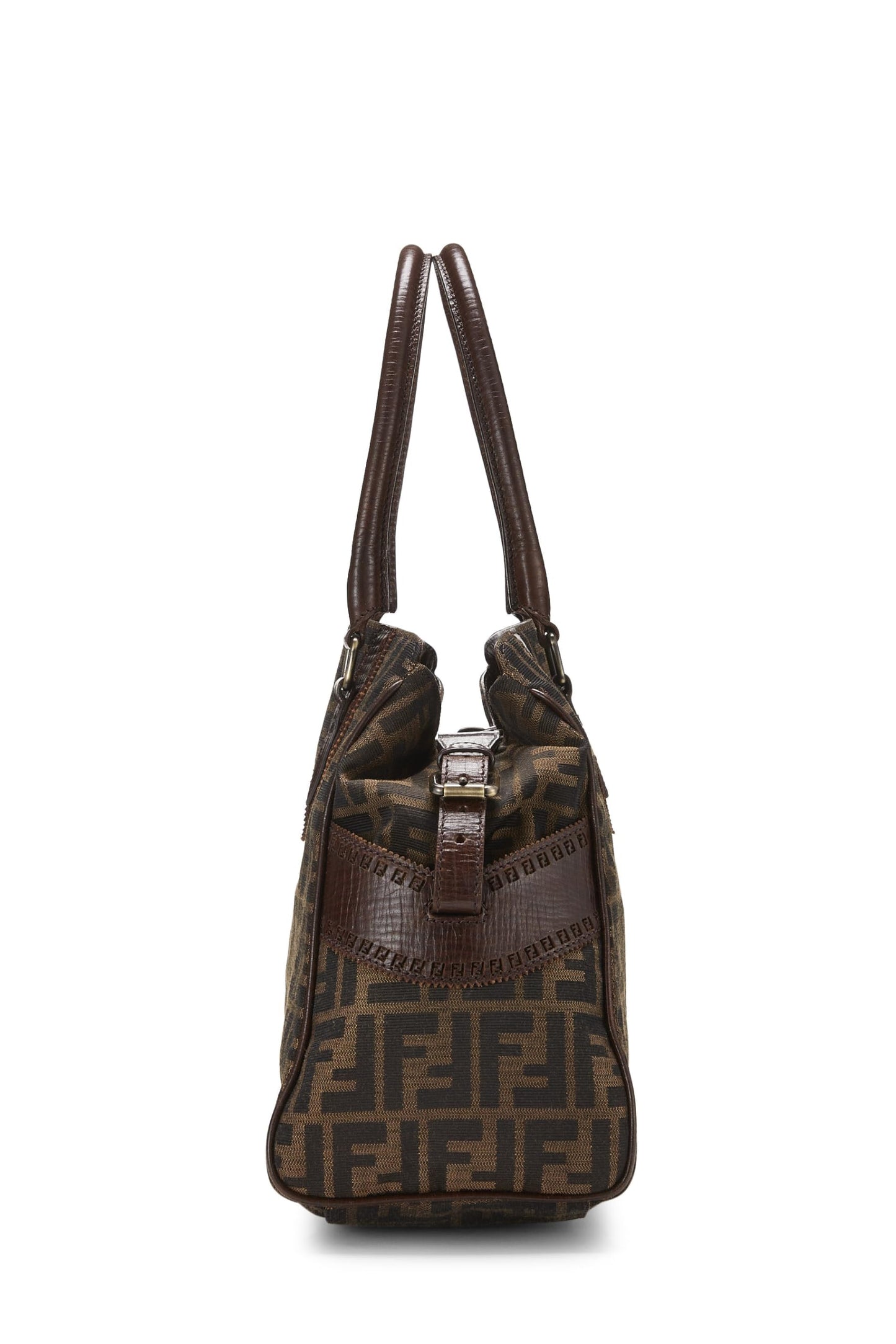Fendi,  Brown Zucca Velour Bag Du Jour Small, Brown
