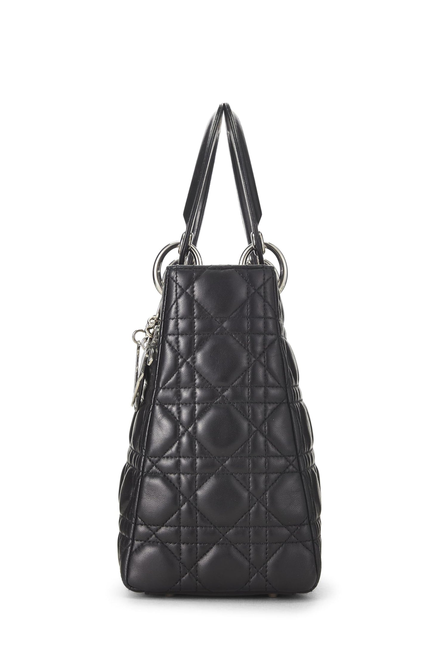 Dior,  Black Cannage Quilted Lambskin Lady Dior Medium, Black