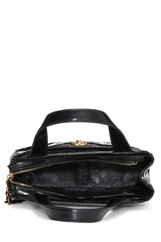 Chanel,  Black Quilted Patent Leather Handbag Small, Black