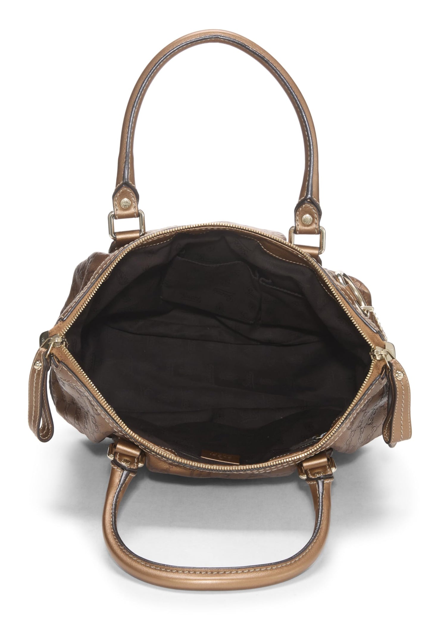 Gucci,  Bronze Guccissima Sukey Handbag Large, Brown