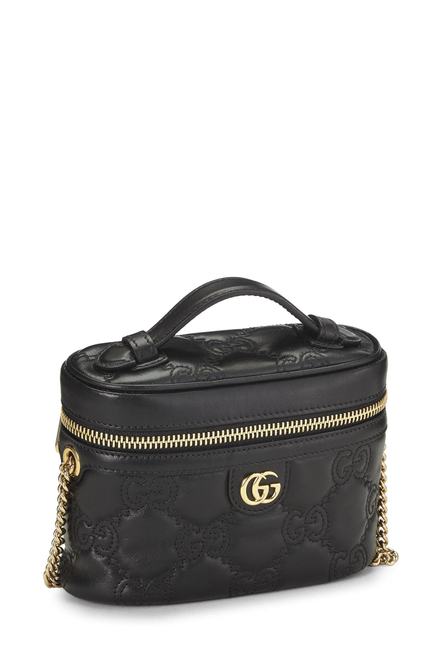 Gucci,  Black Guccissma Marmont Handle Bag Mini, Black