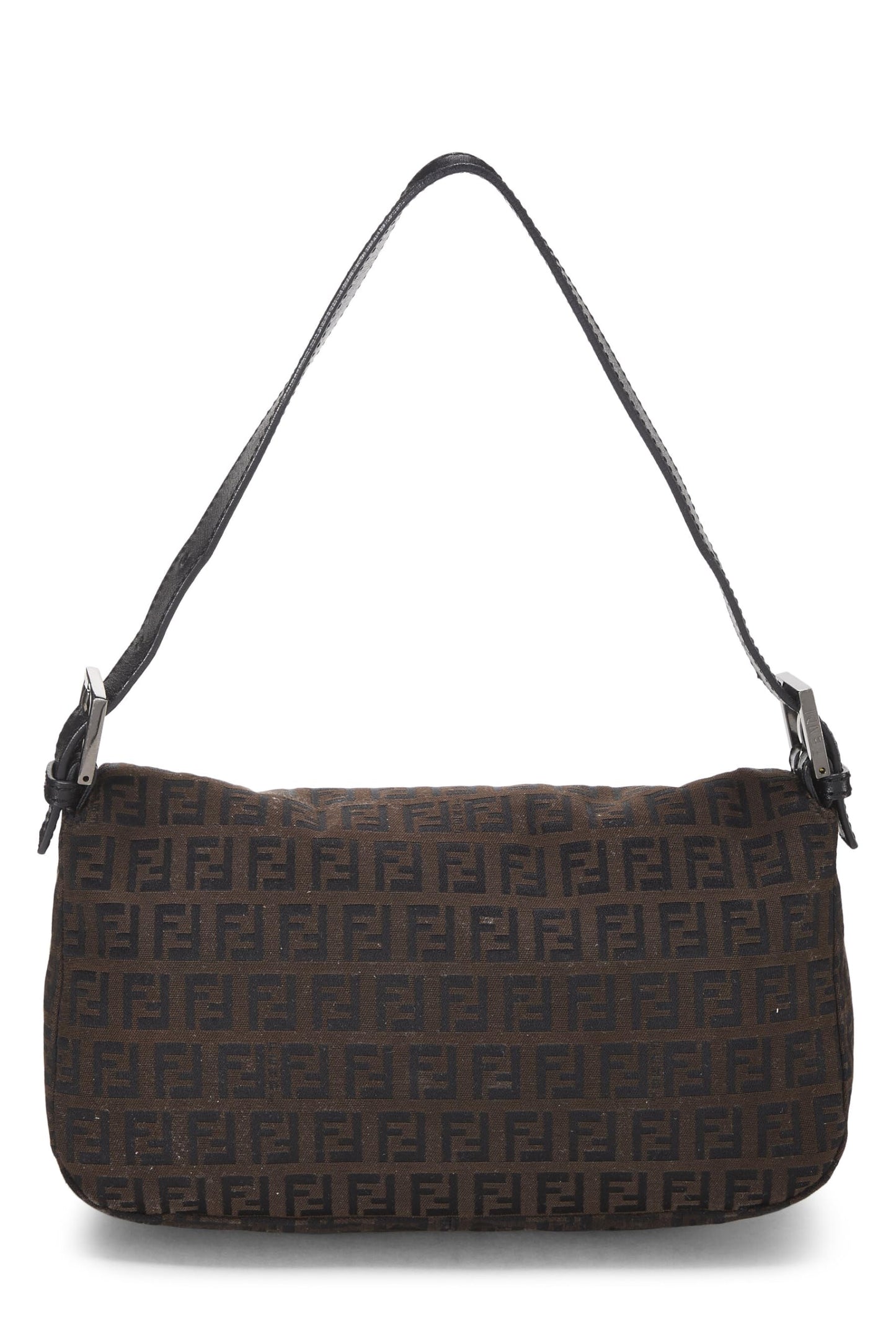 Fendi,  Black Nylon Zucchino Shoulder Bag, Brown
