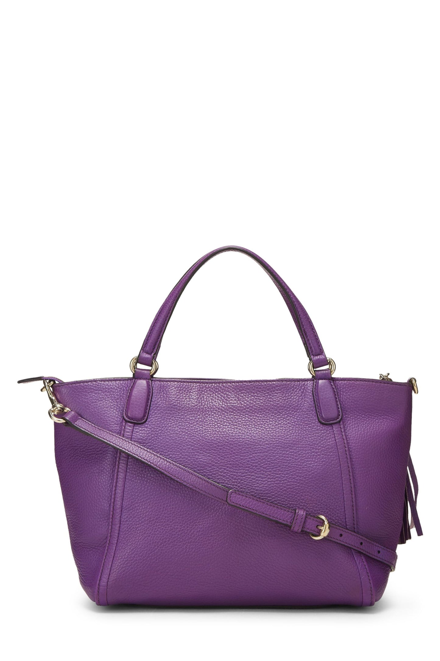 Gucci,  Purple Grained Leather Soho Top Handle Bag, Purple