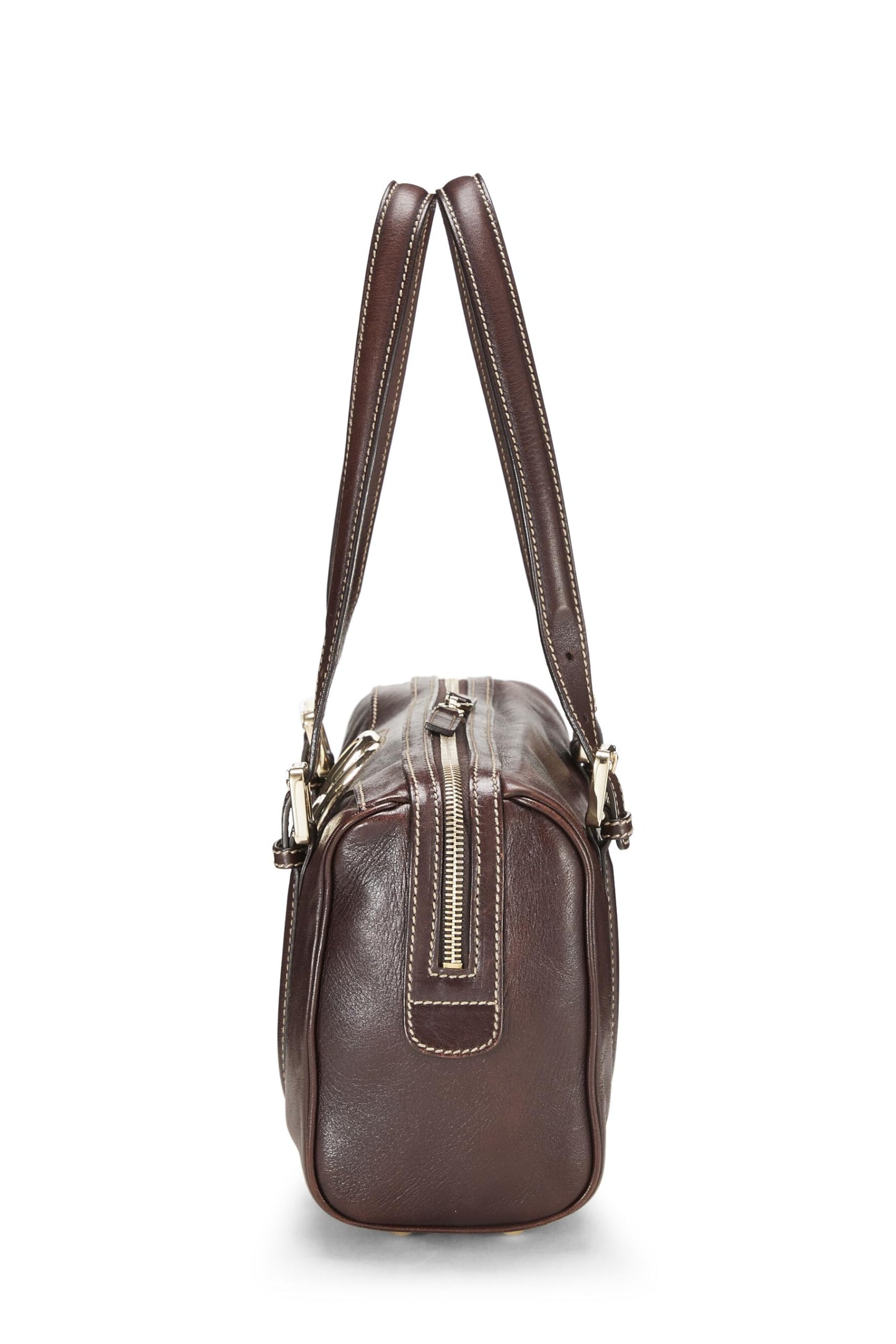 Gucci,  Brown Leather Britt Boston Handbag, Brown