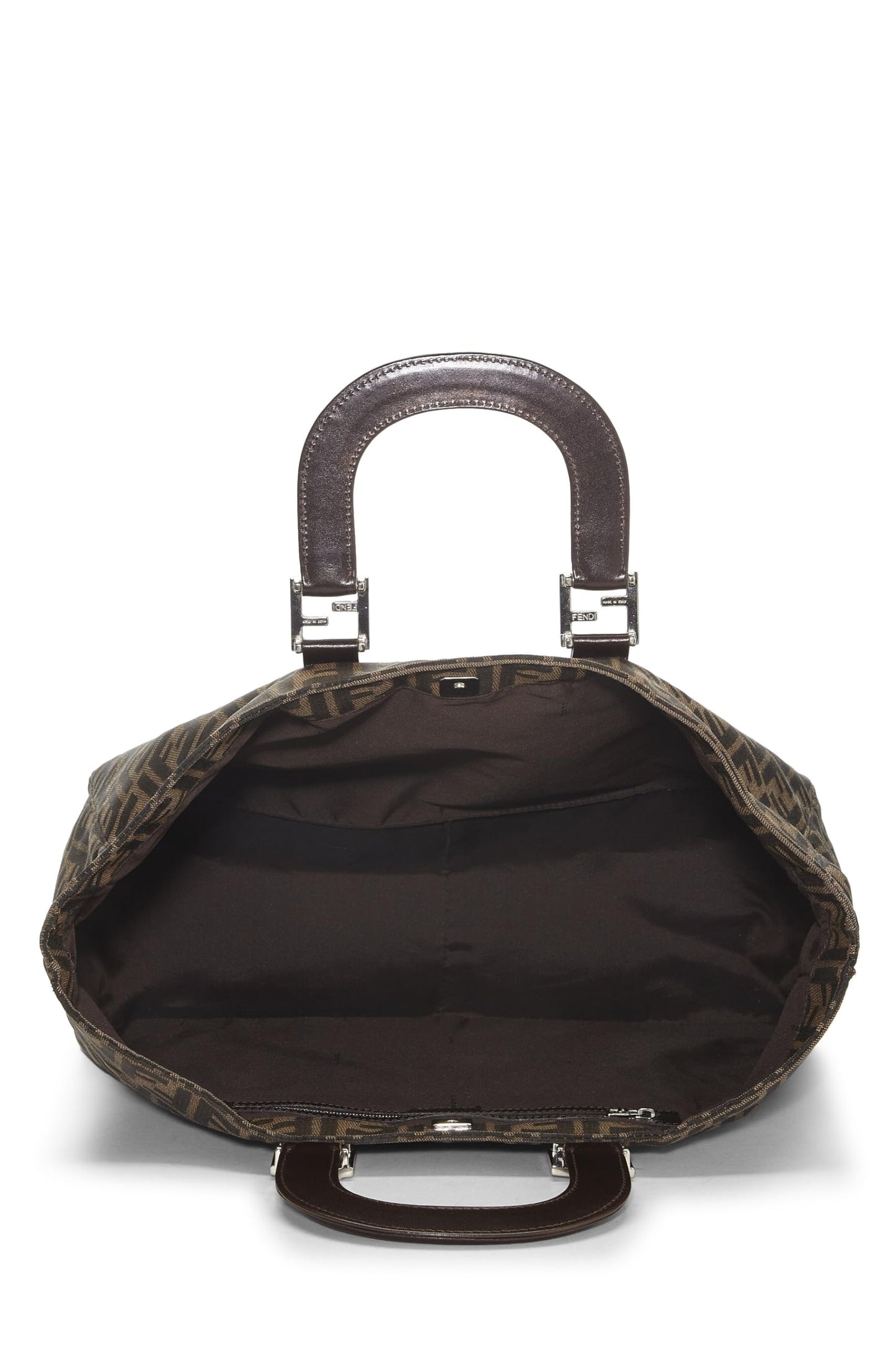 Fendi,  Brown Zucca Canvas Handbag Large, Brown