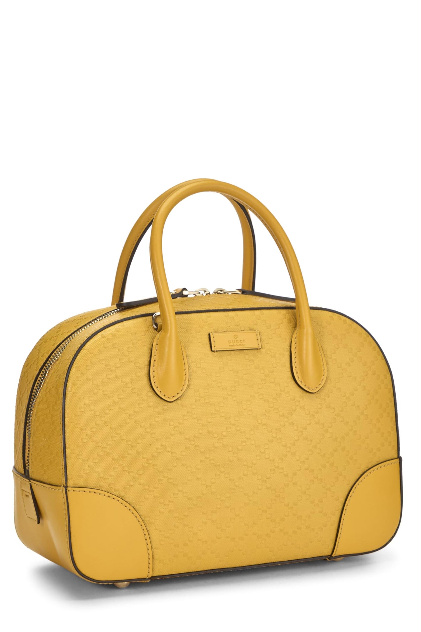 Gucci,  Yellow Diamante Coated Canvas Top Handle Bag, Yellow