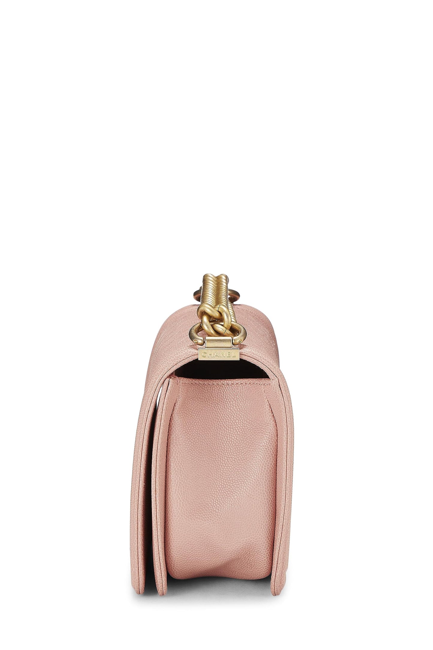 Chanel,  Pink Quilted Caviar Boy Bag Medium, Pink
