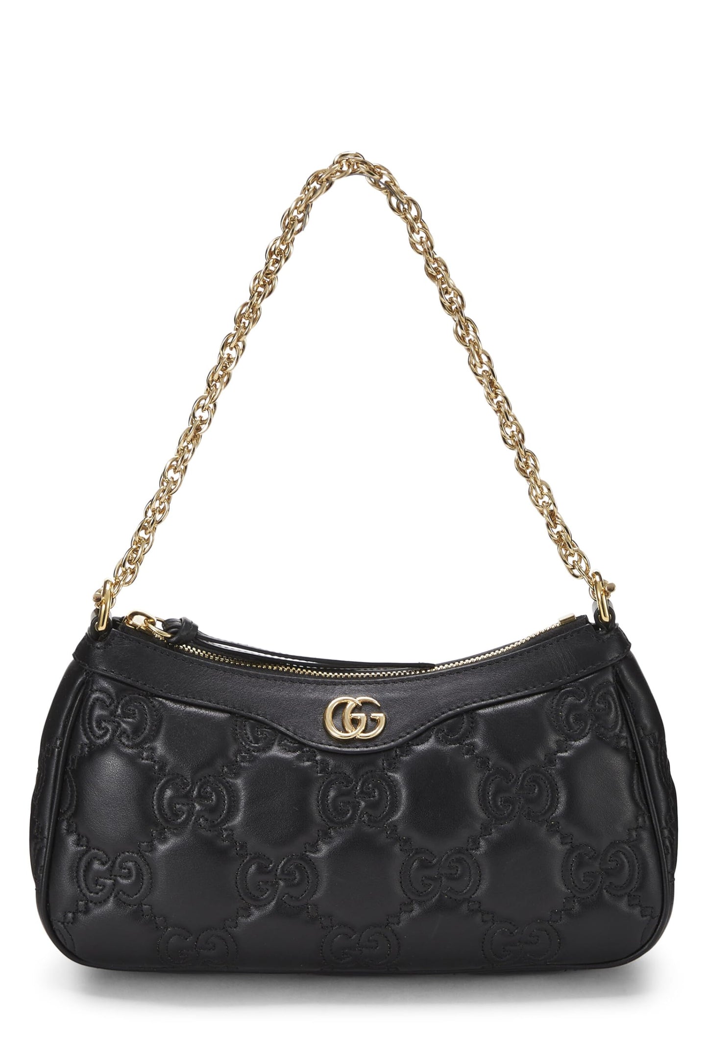 Gucci,  Black Leather 'GG' Marmont MatelassÃƒÆ’Ã‚Â© Shoulder Bag, Black