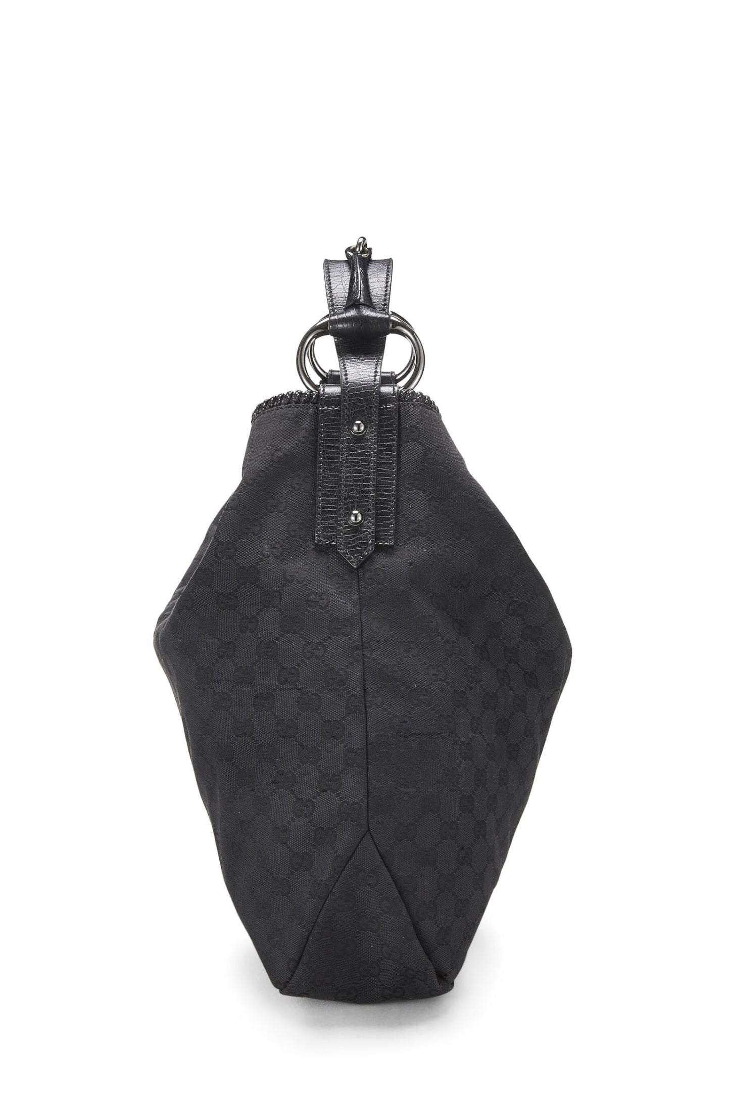 Gucci,  Black Original GG Canvas Horsebit Hobo Large, Black