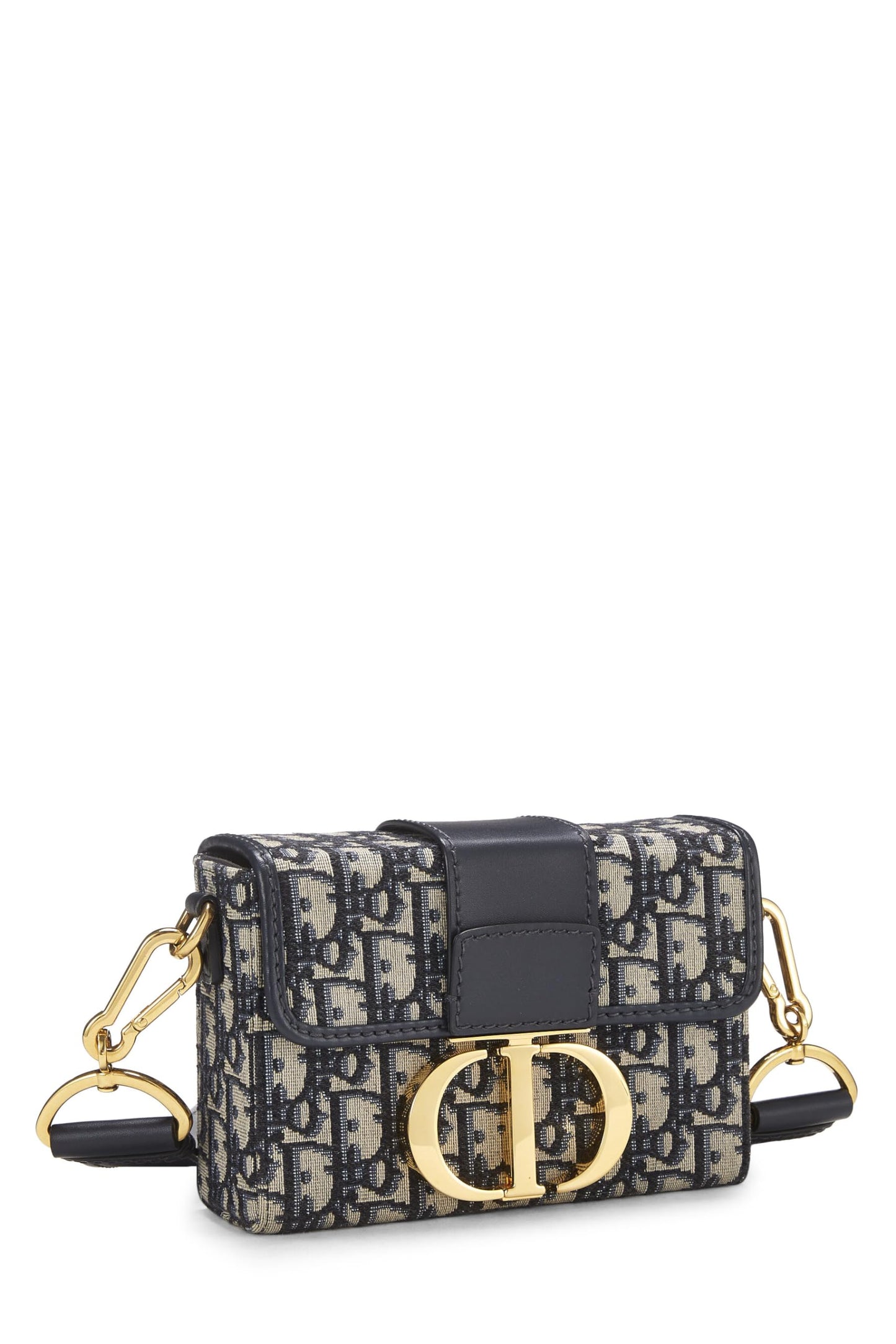 Dior,  Navy Oblique Jacquard 30 Montaigne Box Bag, Navy