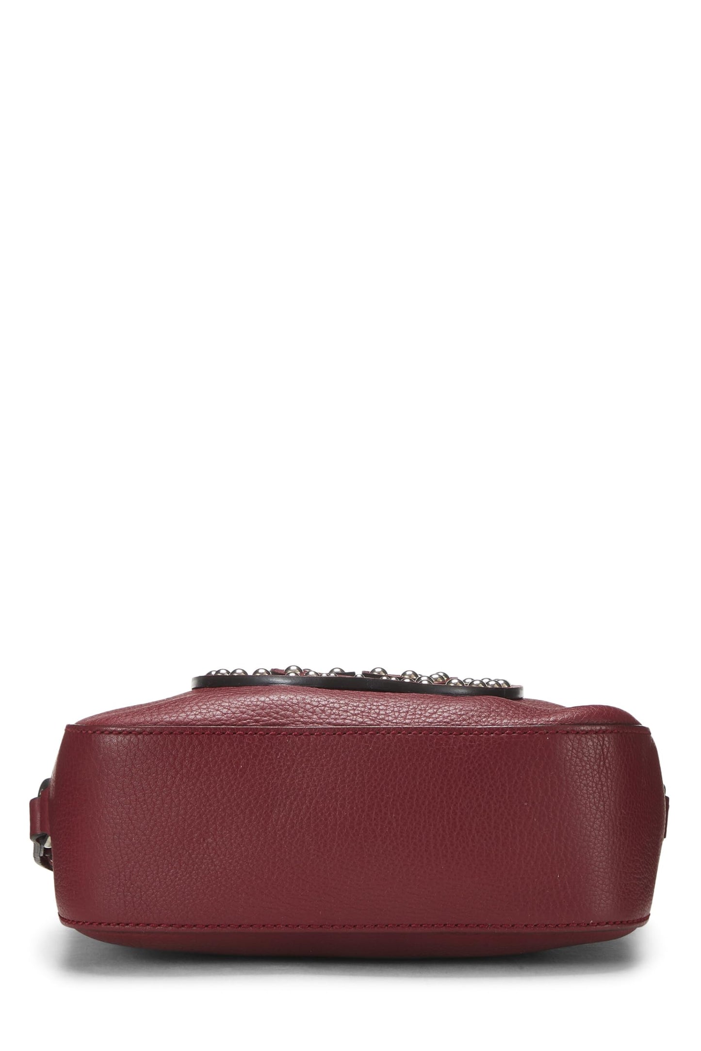 Gucci,  Burgundy Grained Leather Studded Soho Disco, Burgundy