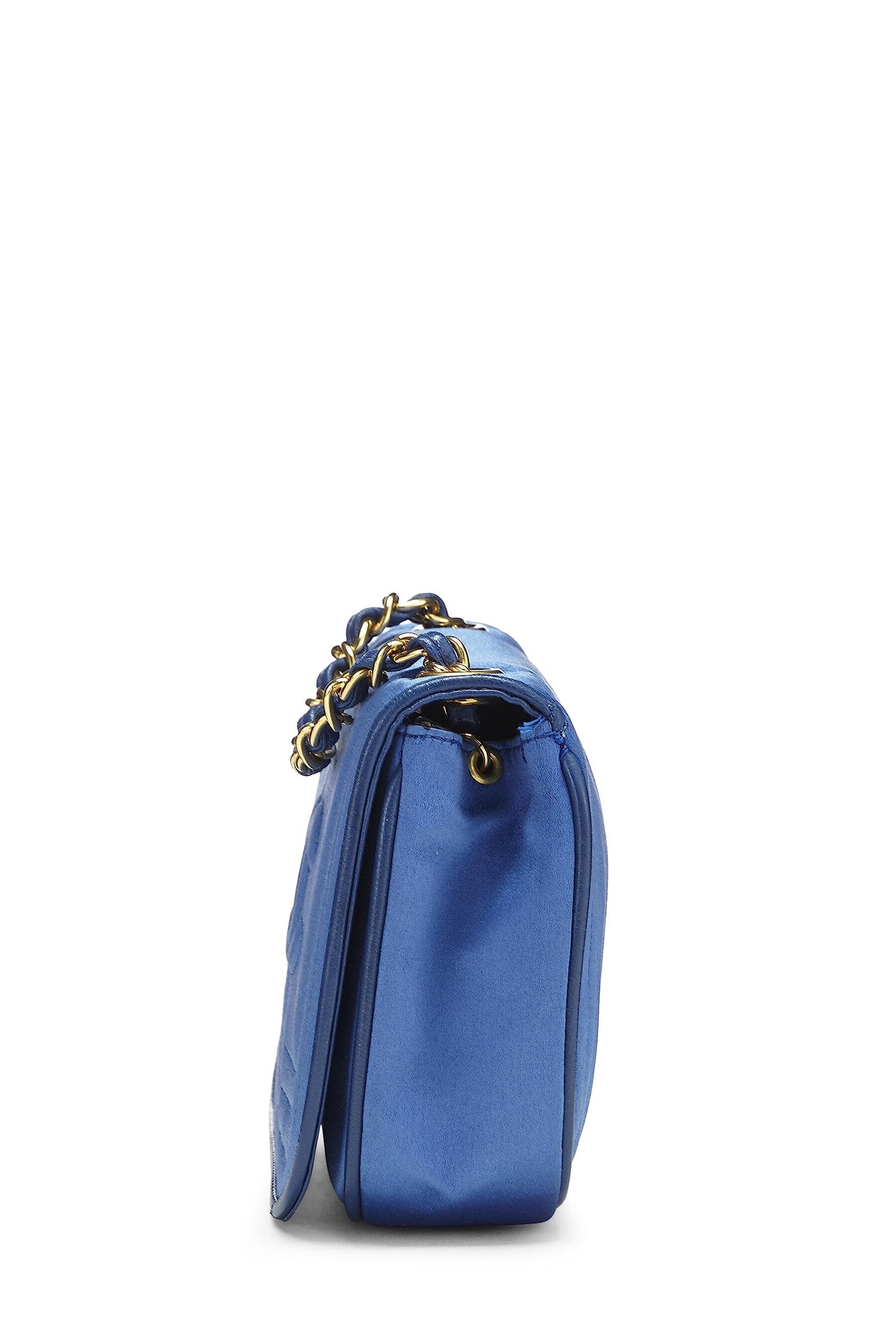 Chanel,  Blue Satin Triborder Flap Mini, Blue