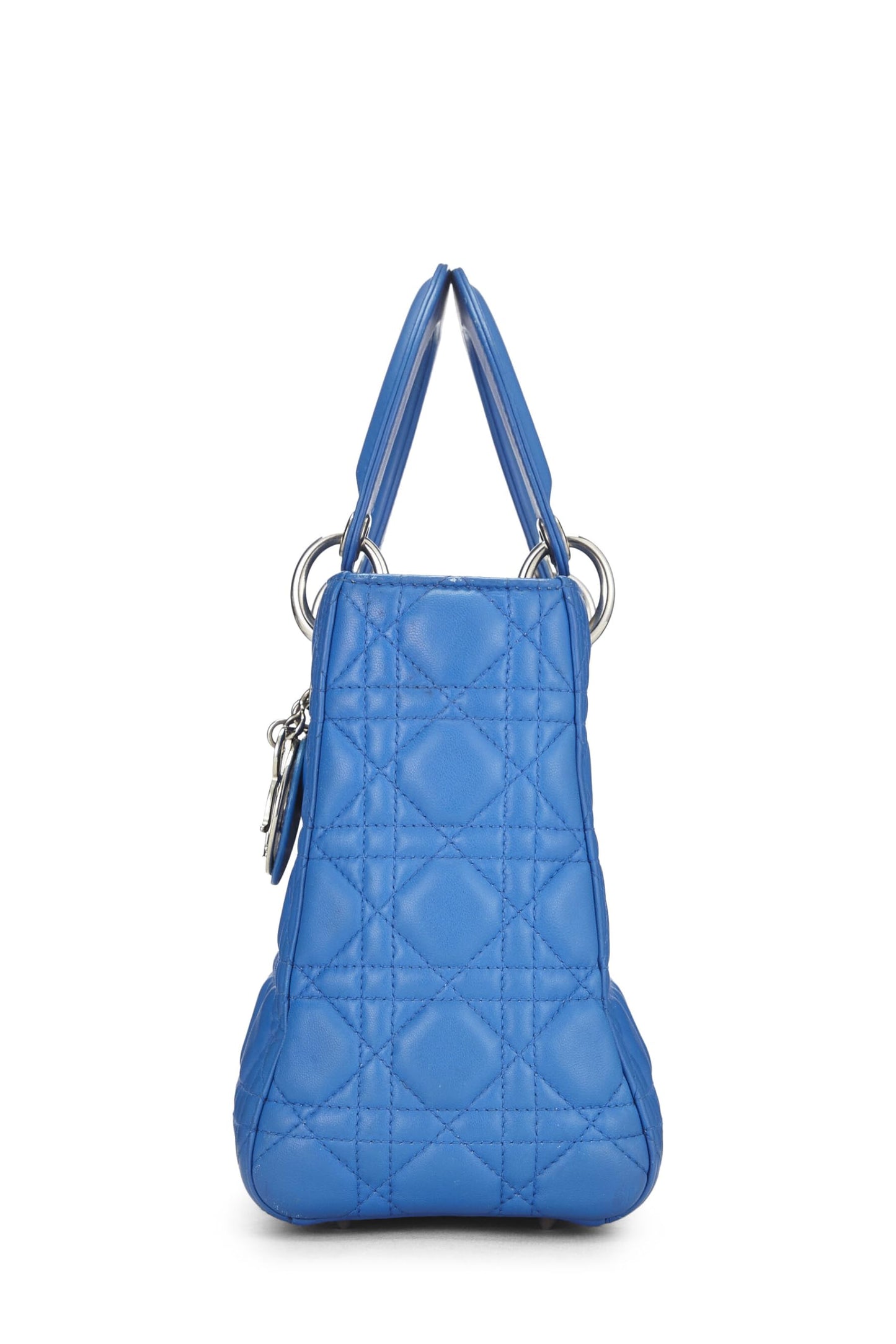 Dior,  Blue Cannage Quilted Lambskin Lady Dior Medium, Blue