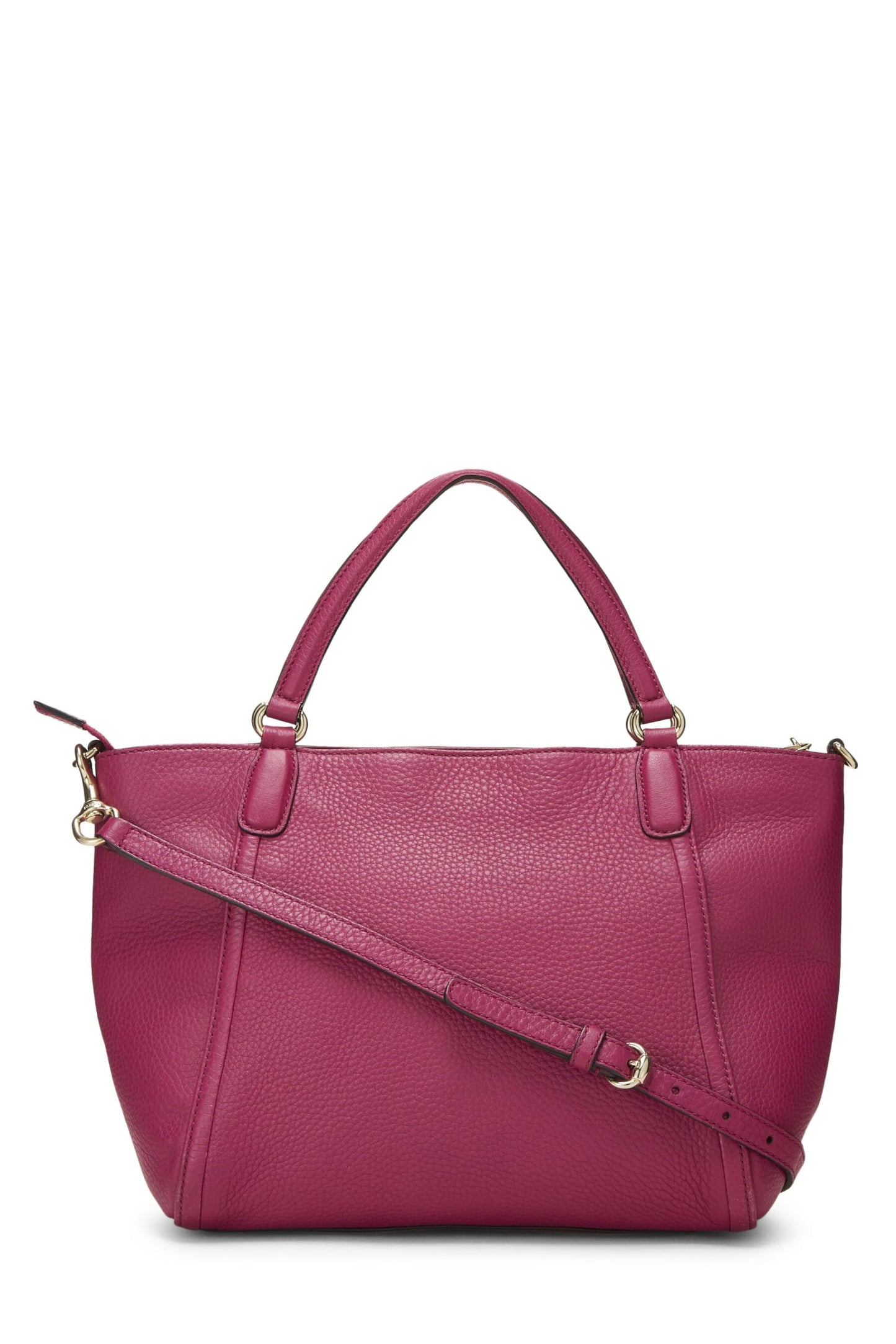 Gucci,  Purple Grained Leather Soho Top Handle Bag, Purple