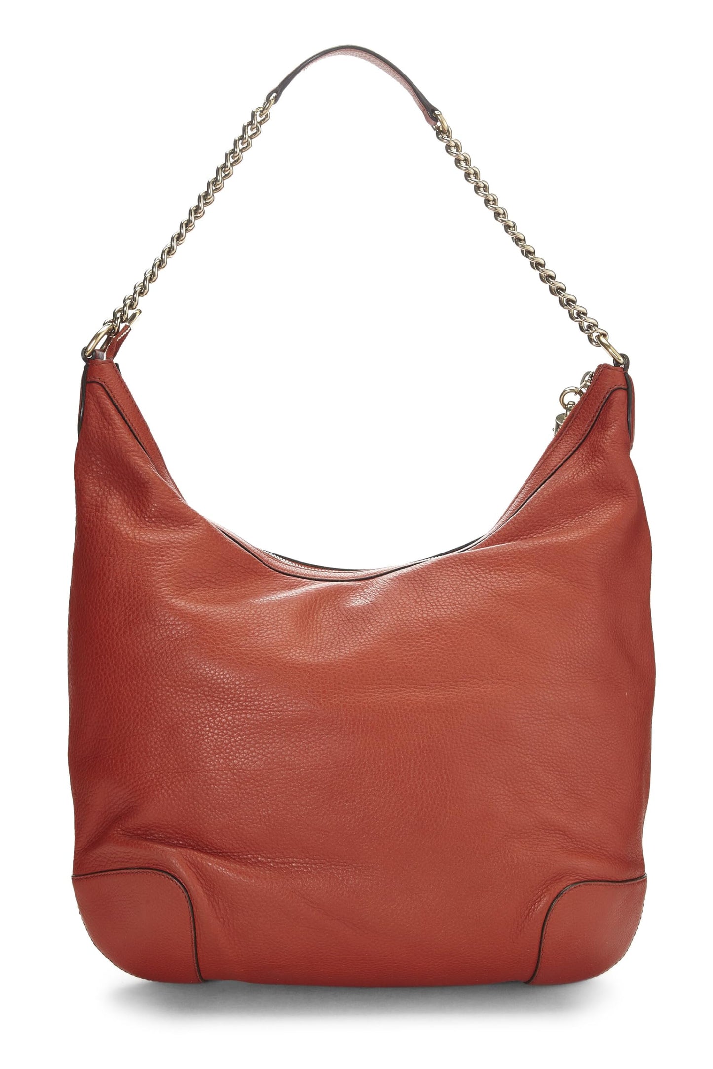 Gucci,  Orange Leather Soho Chain Hobo Large, Orange