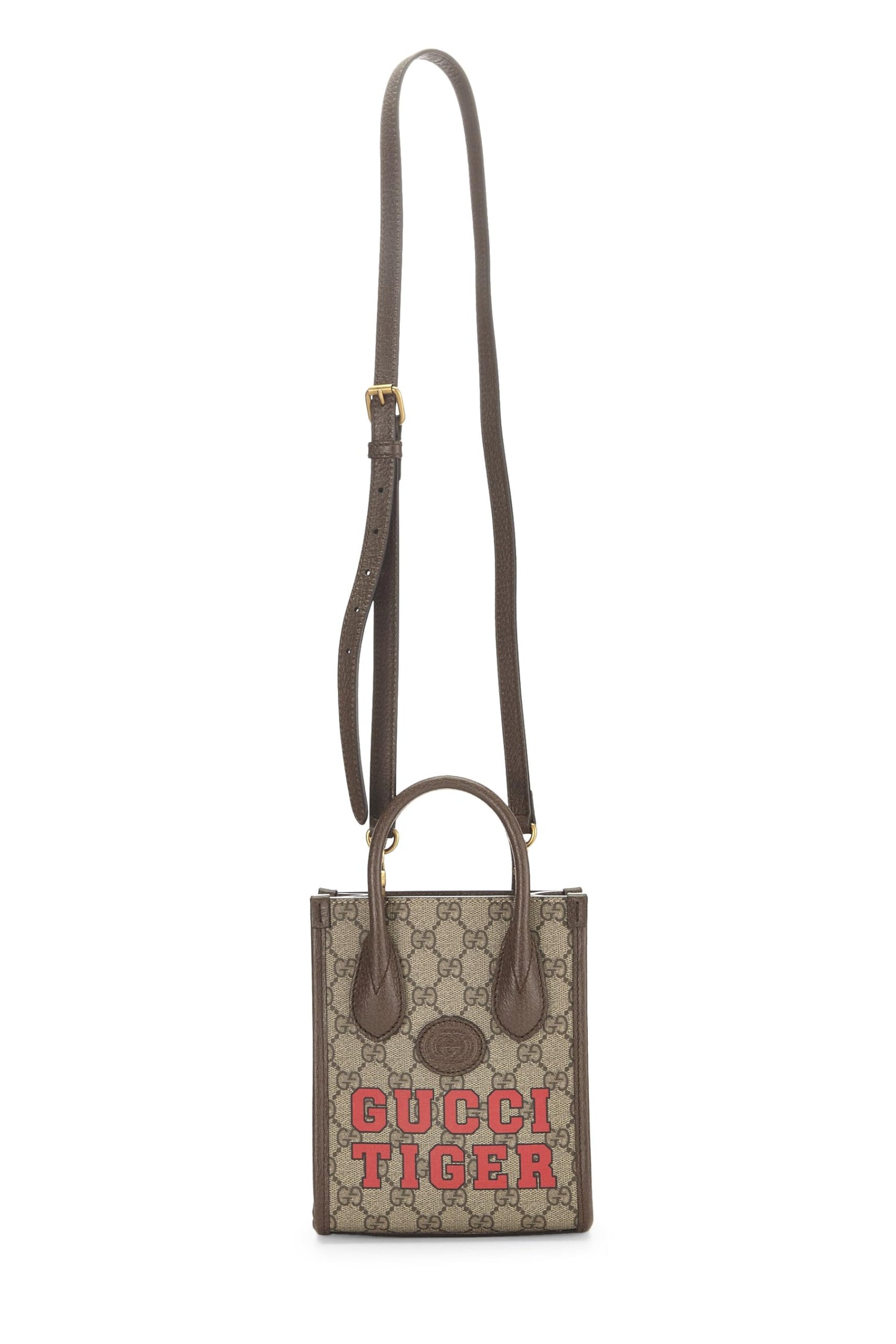 Gucci,  Brown GG Supreme Canvas Tiger Tote Mini, Brown