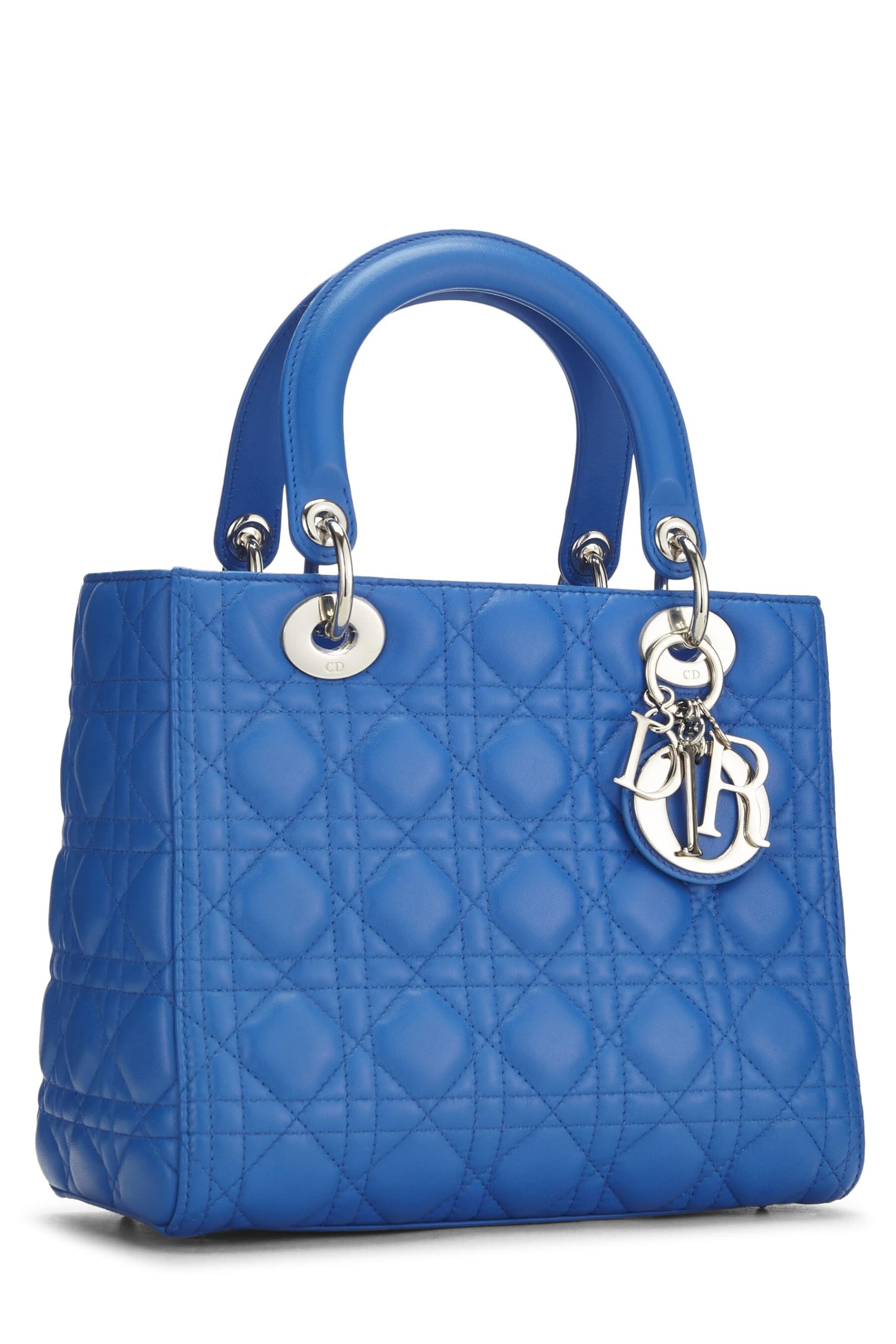 Dior,  Blue Cannage Quilted Lambskin Lady Dior Medium, Blue