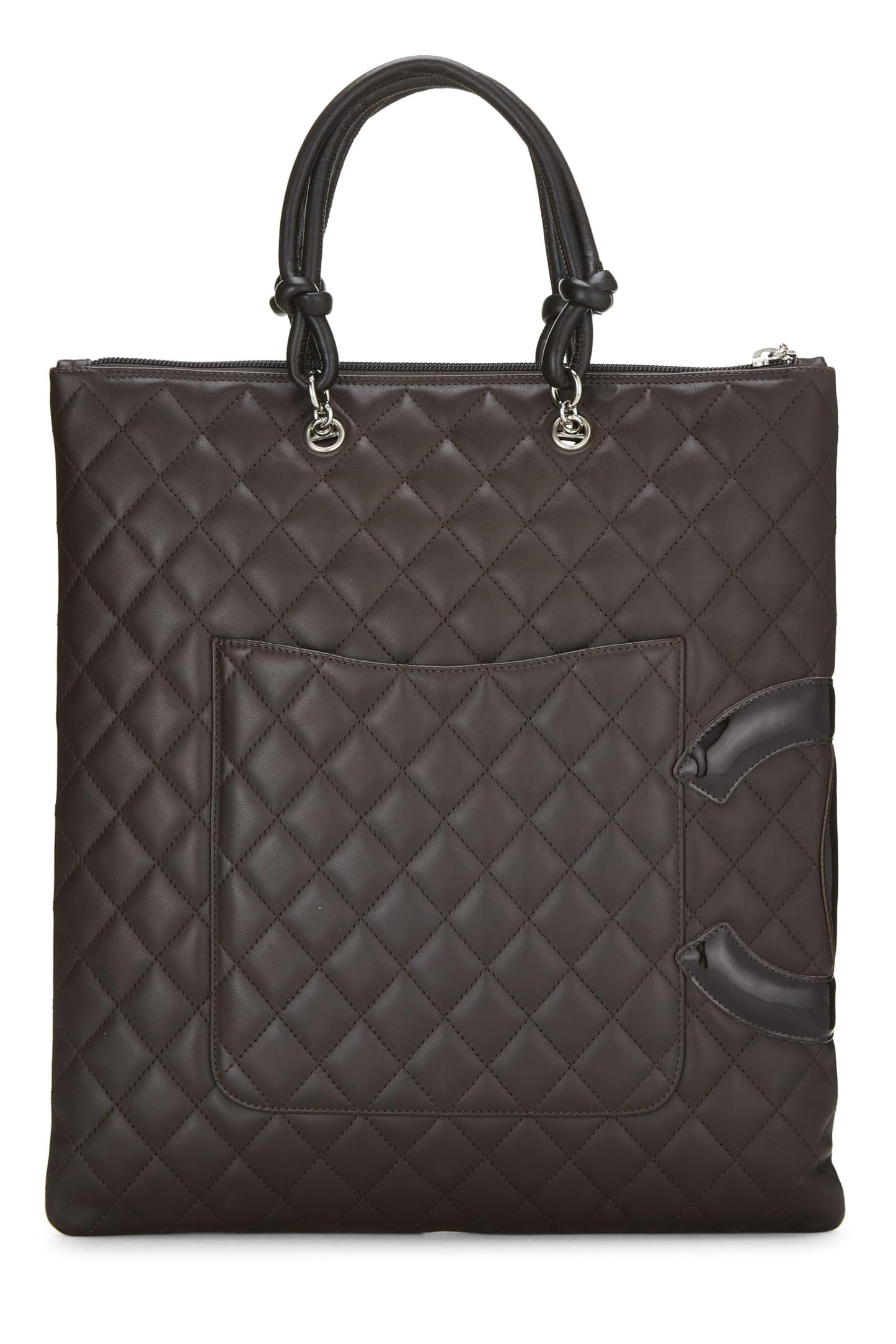 Chanel,  Brown Lambskin Cambon Flat Tote, Brown