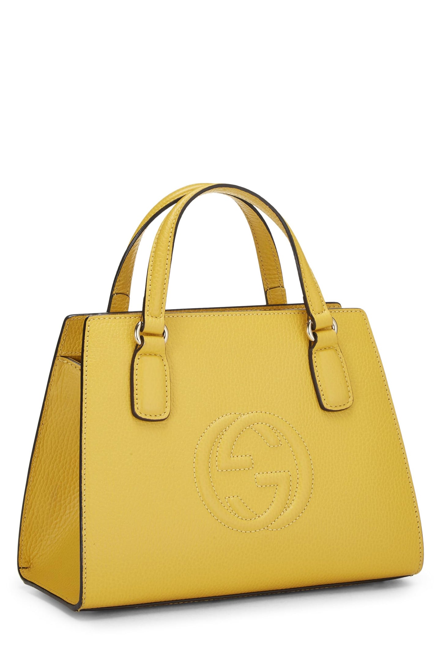 Gucci,  Yellow Grained Leather Soho Handbag, Yellow