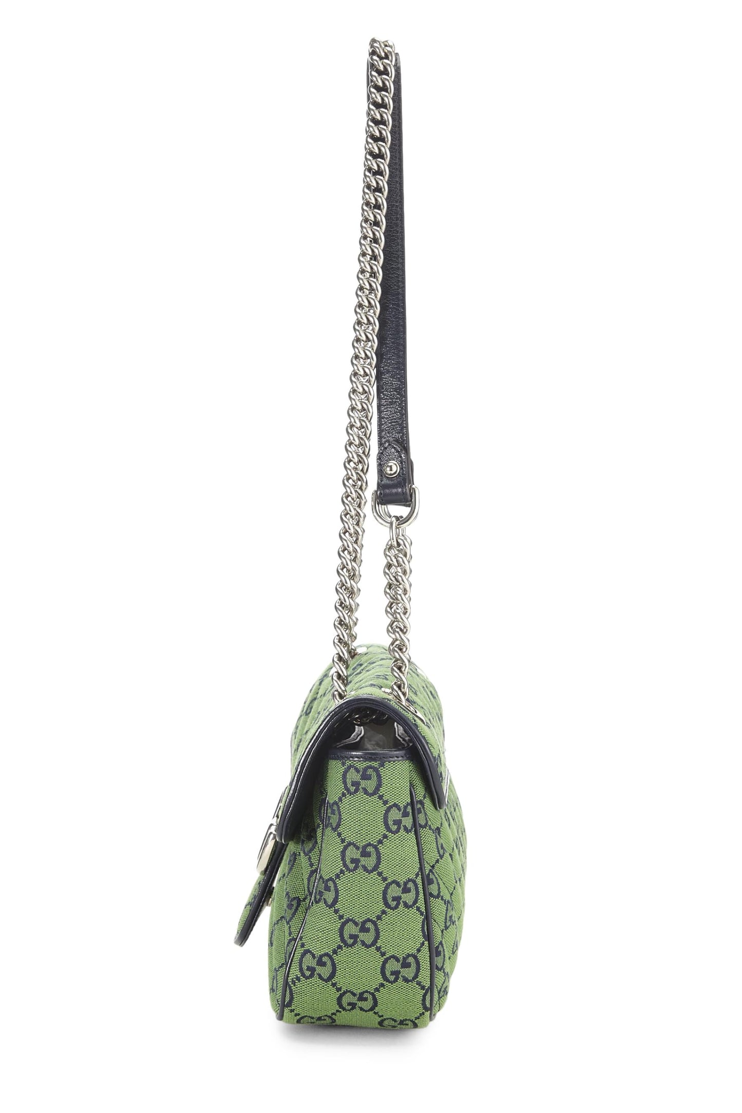 Gucci,  Green Original GG Canvas Marmont Shoulder Bag Small, Green