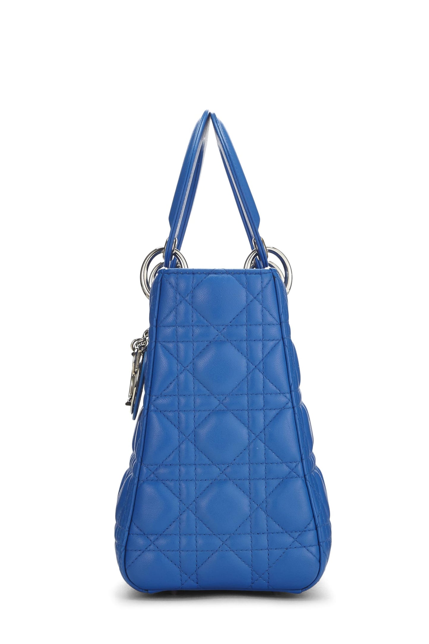 Dior,  Blue Cannage Quilted Lambskin Lady Dior Medium, Blue