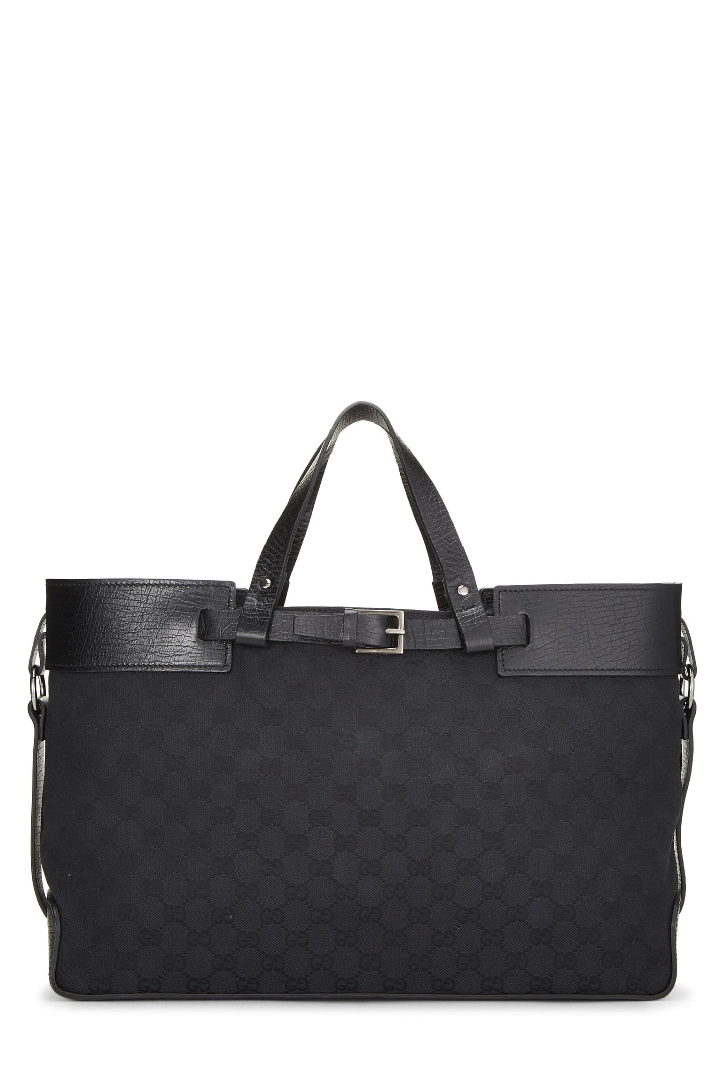 Gucci,  Black Original GG Canvas Buckle Tote Large, Black