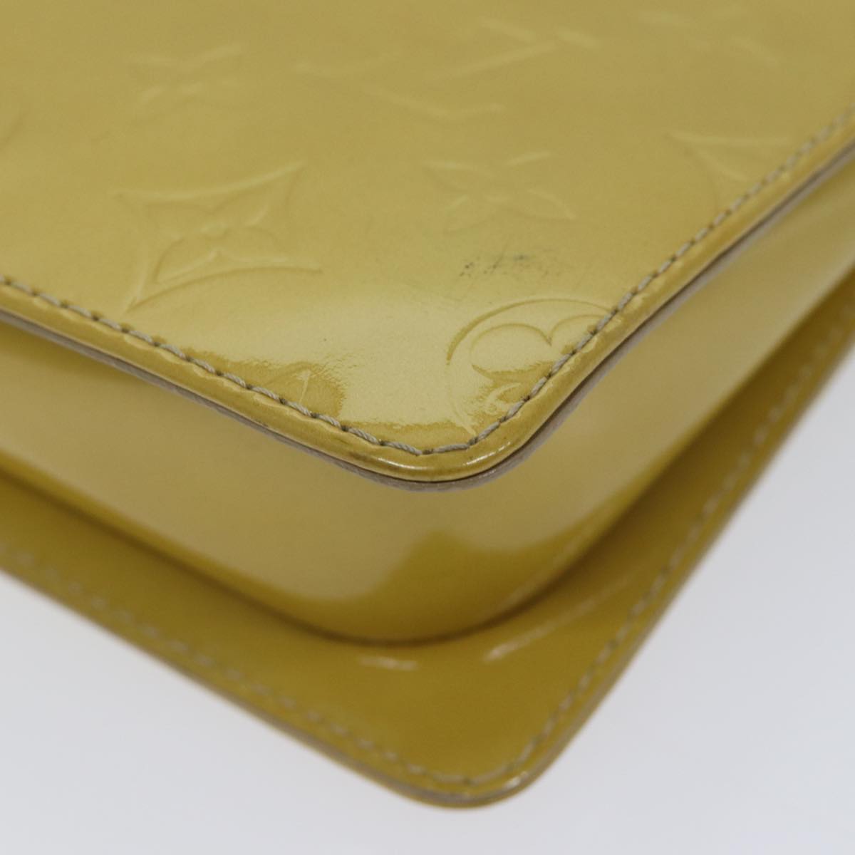 LOUIS VUITTON Monogram Vernis Motto Accessory Pouch Beige M91136 LV 72000