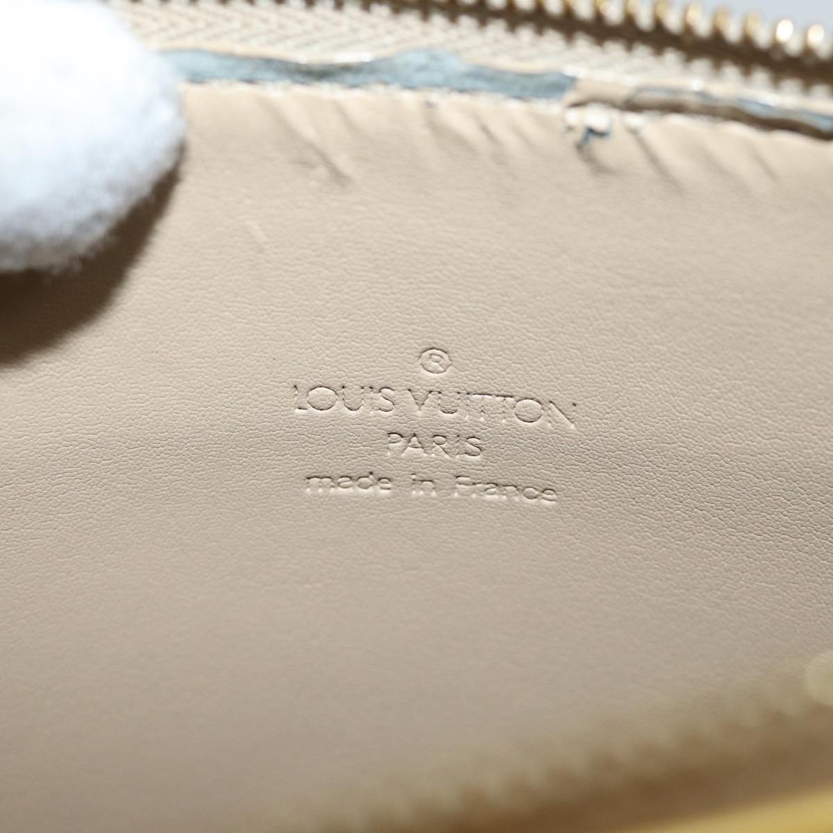 LOUIS VUITTON Monogram Vernis Motto Accessory Pouch Beige M91136 LV 72000