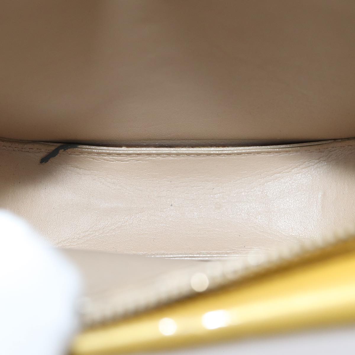 LOUIS VUITTON Monogram Vernis Motto Accessory Pouch Beige M91136 LV 72000