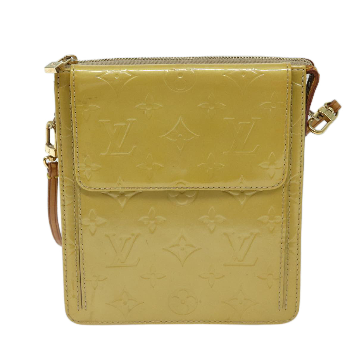 LOUIS VUITTON Monogram Vernis Motto Accessory Pouch Beige M91136 LV 72000